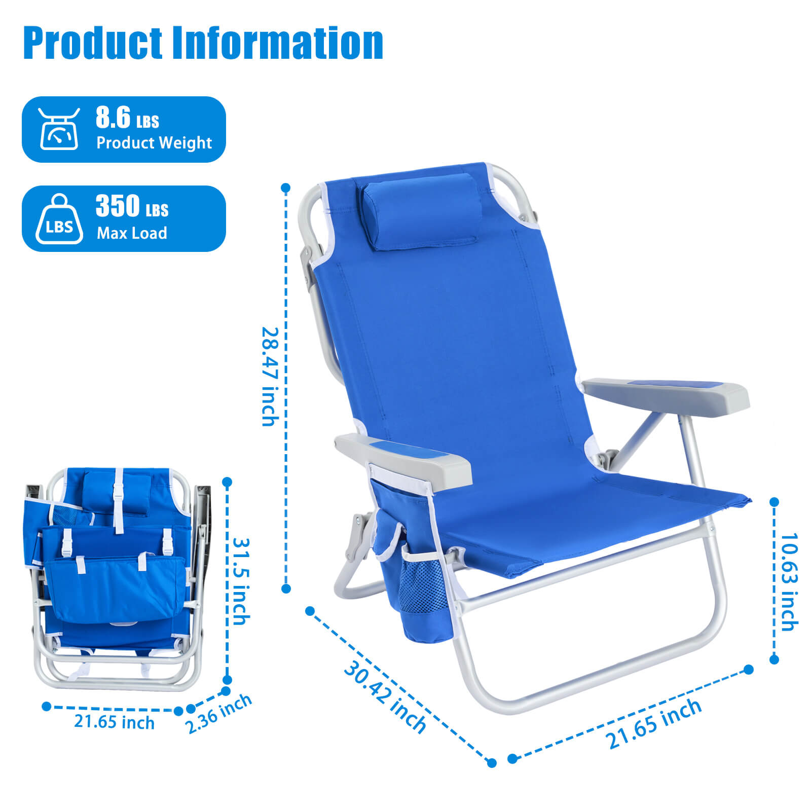 SUNNYFEEL Extra Wide Low Lounge Beach Chair