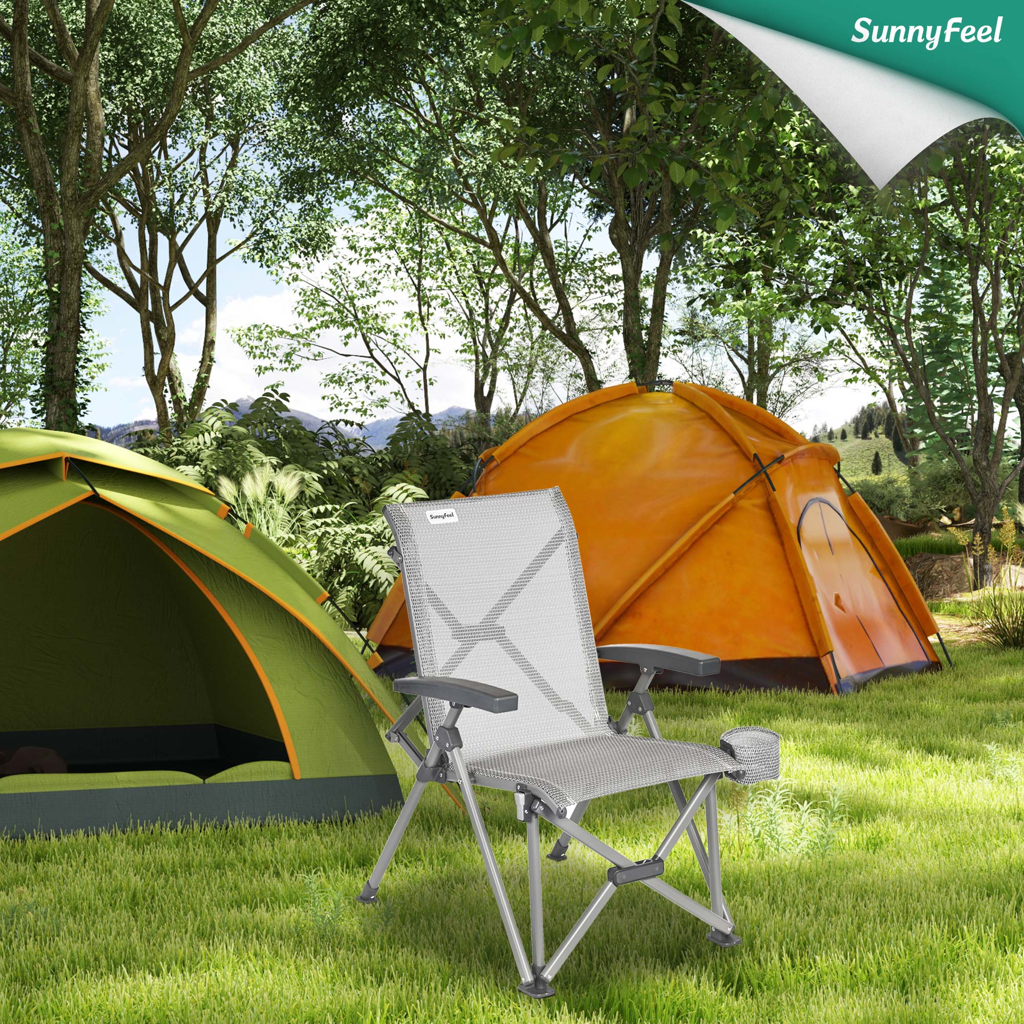 SUNNYFEEL Heavy-Duty Ergonomic Camping Chair