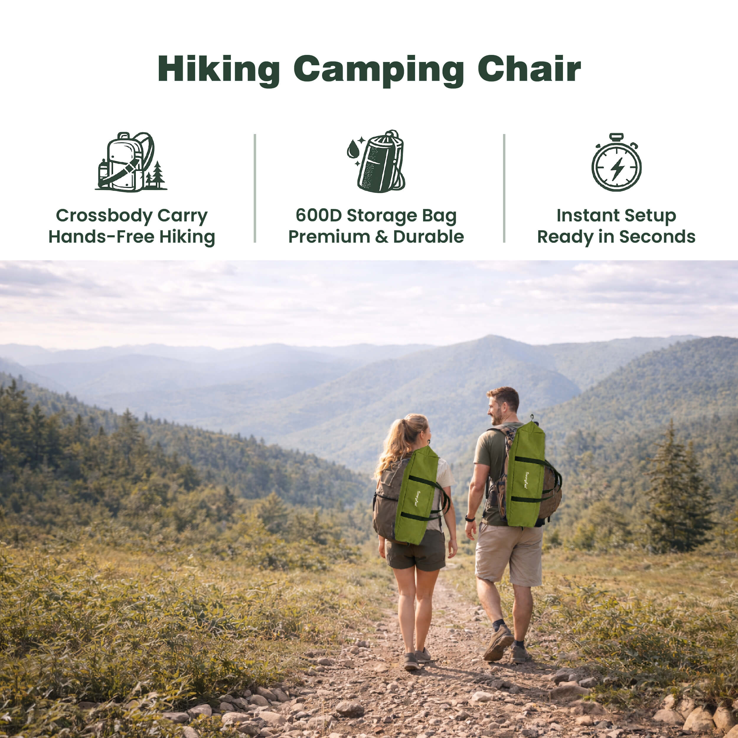 SUNNYFEEL Oversized Padded High-Back Hiking Chair