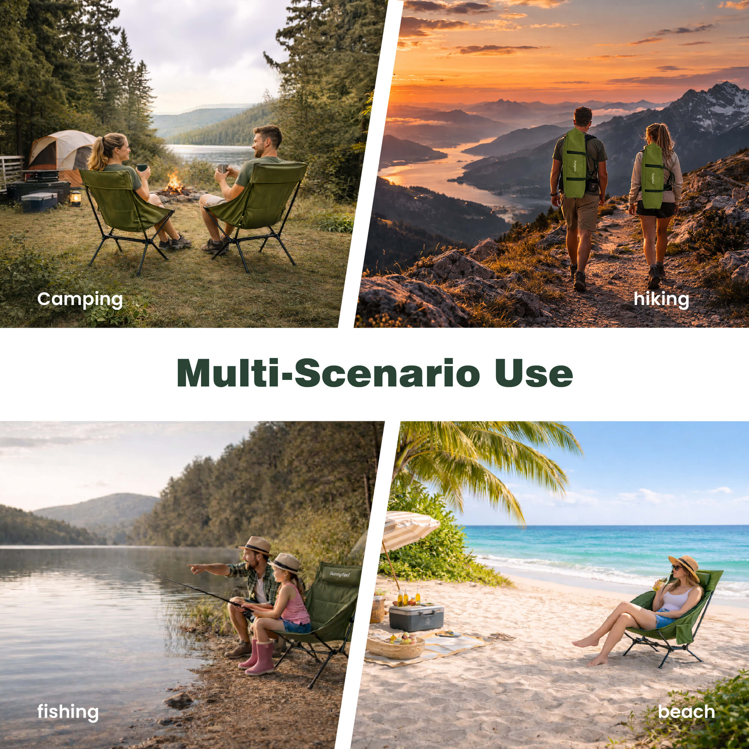 SUNNYFEEL Oversized Padded High-Back Hiking Chair