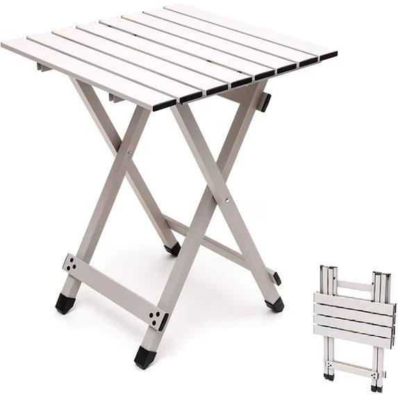 Sunnyfeel Compact Lightweight Portable Aluminum Folding Camping Table, Gray
