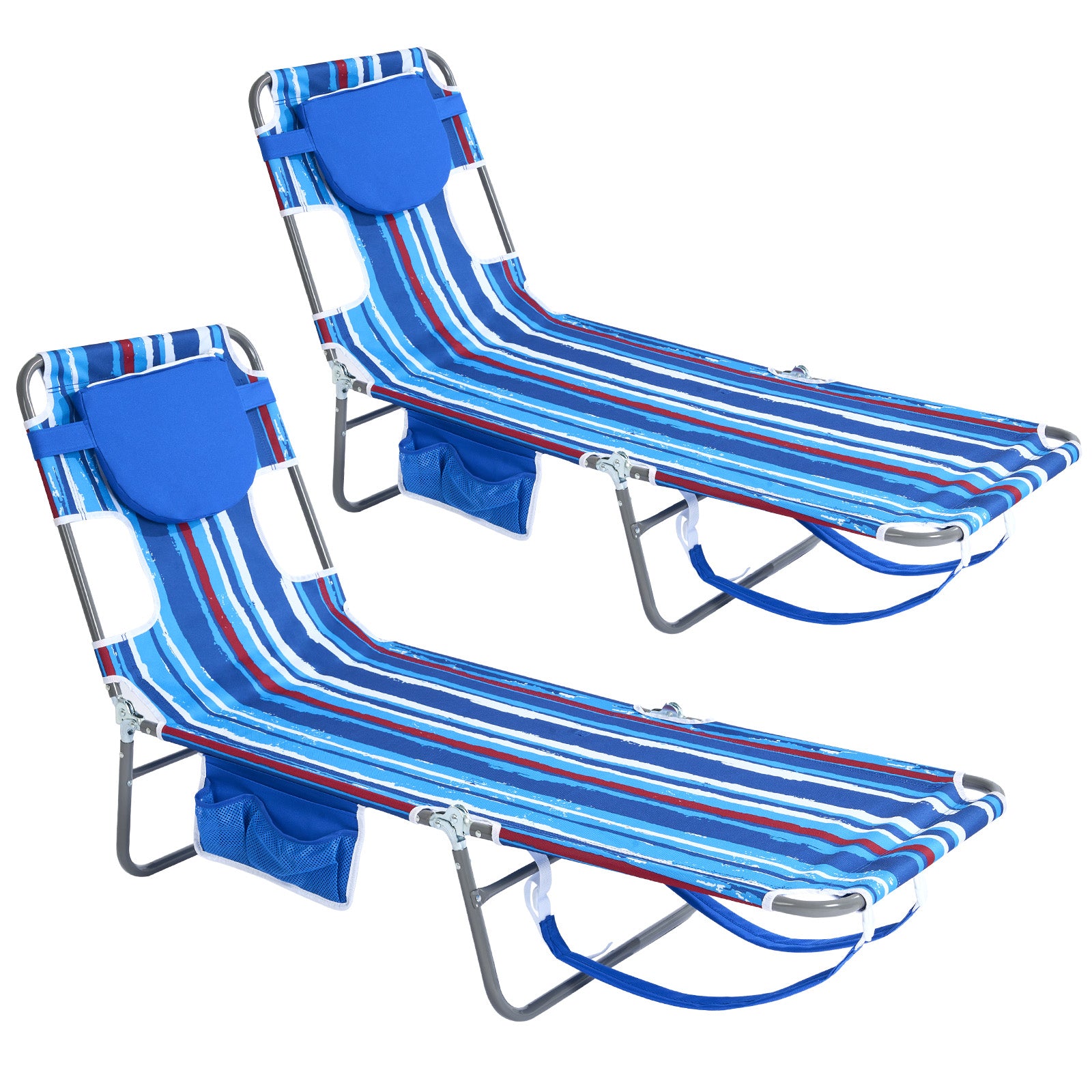 SunnyFeel Face-Down Tanning Beach Chair | Lay-Flat Lounge Chair with Face Hole