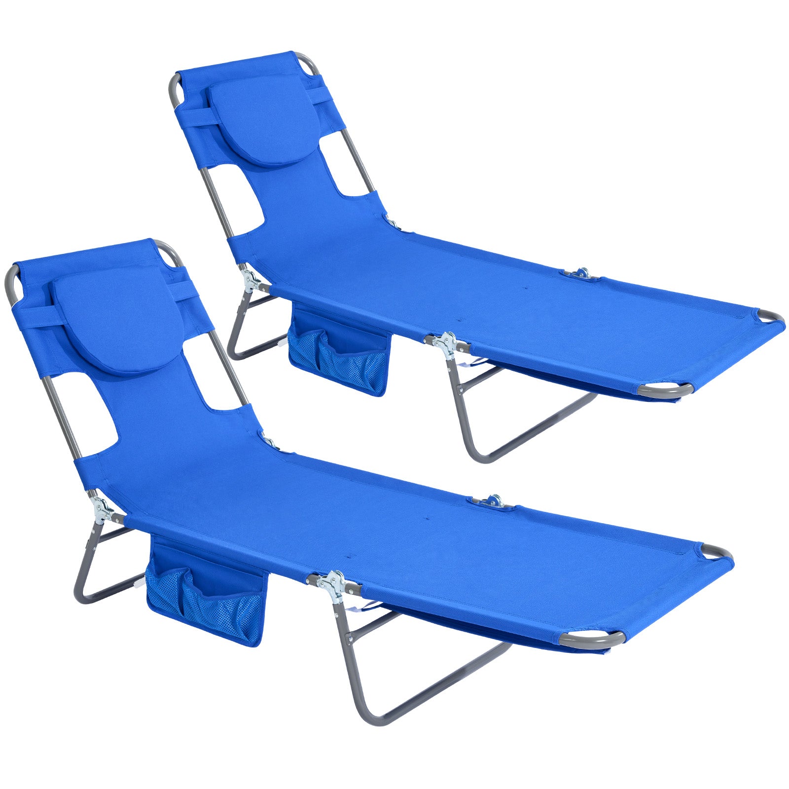 SunnyFeel Face-Down Tanning Beach Chair | Lay-Flat Lounge Chair with Face Hole