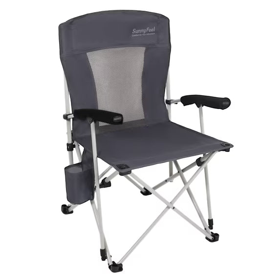Sunnyfeel 1pk Portable Foldable Camp Chair with Hard Armrest, with Breathable Mesh Back, No Assembly Required