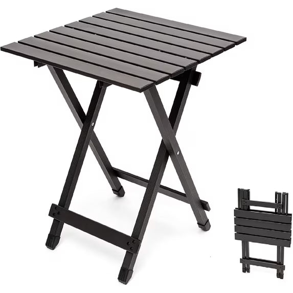Sunnyfeel Lightweight Portable Aluminum Folding Camping Table, Brown
