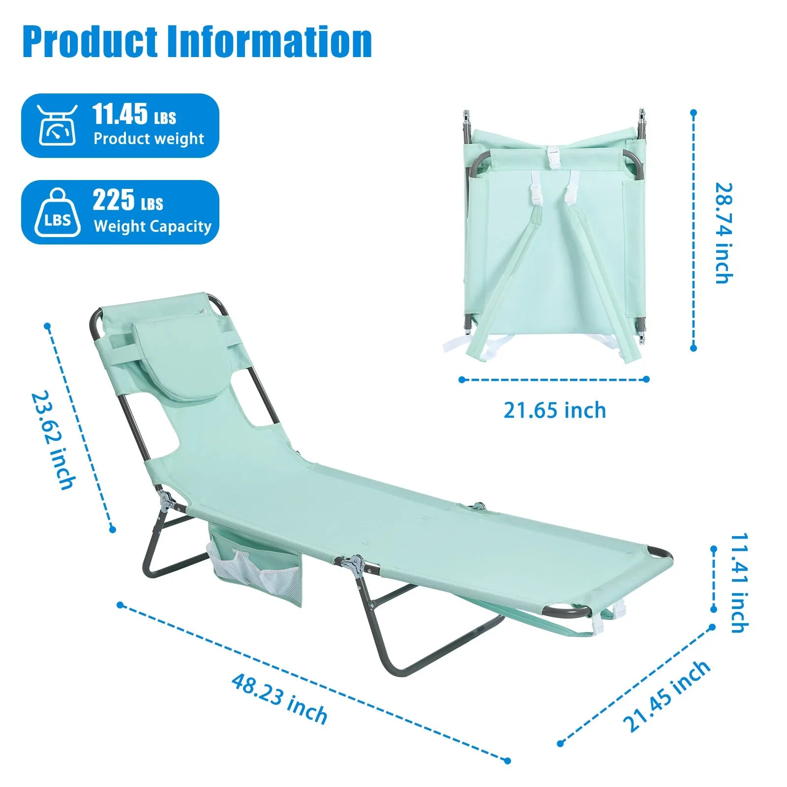 SUNNYFEEL Face Down Tanning Beach Chair with Face Hole