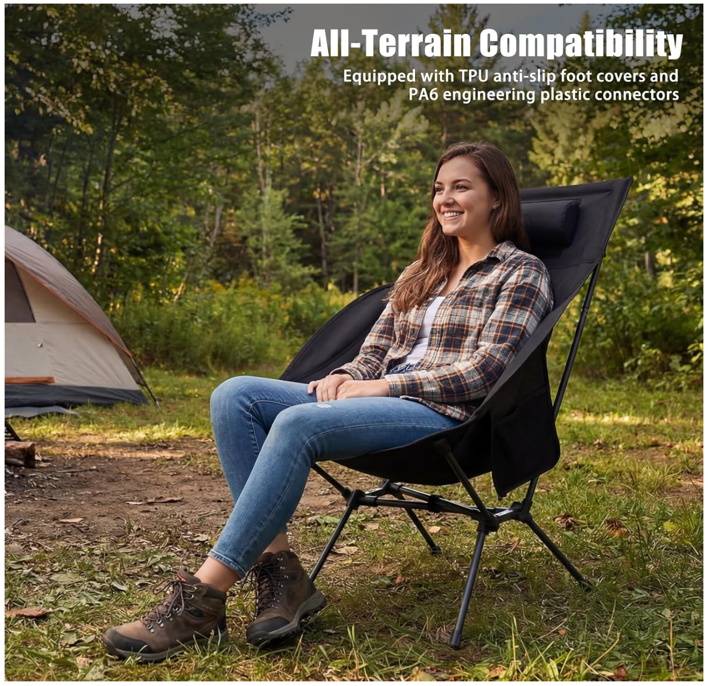 SUNNYFEEL Oversized Wider Cotton-Padded Camping Chair