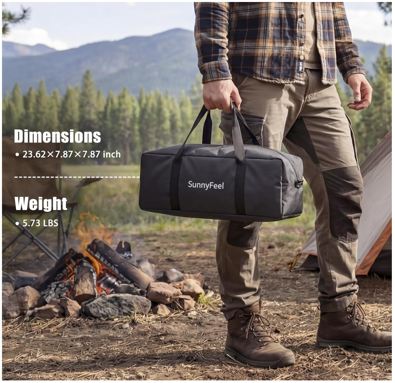 SUNNYFEEL Oversized Wider Cotton-Padded Camping Chair