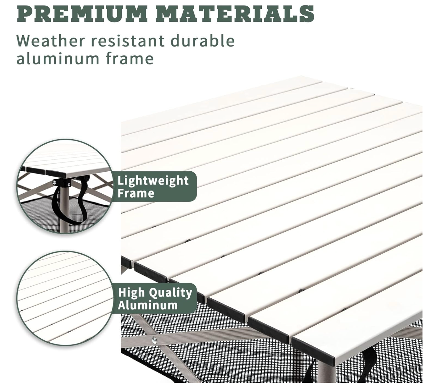 SUNNYFEEL Aluminum Folding Table