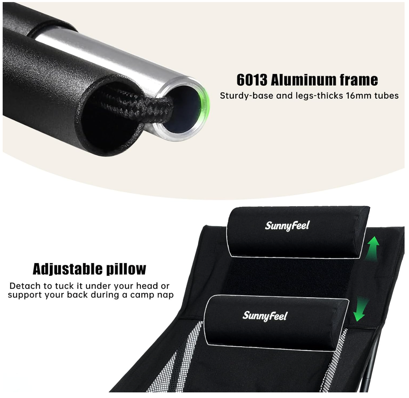 SUNNYFEEL Oversized High-Back Backpacking Chair