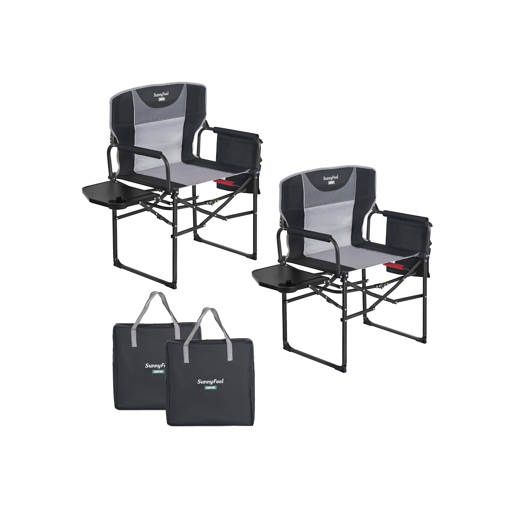 SUNNYFEEL Oversized Heavy-Duty Camping Director’s Chair with Side Table