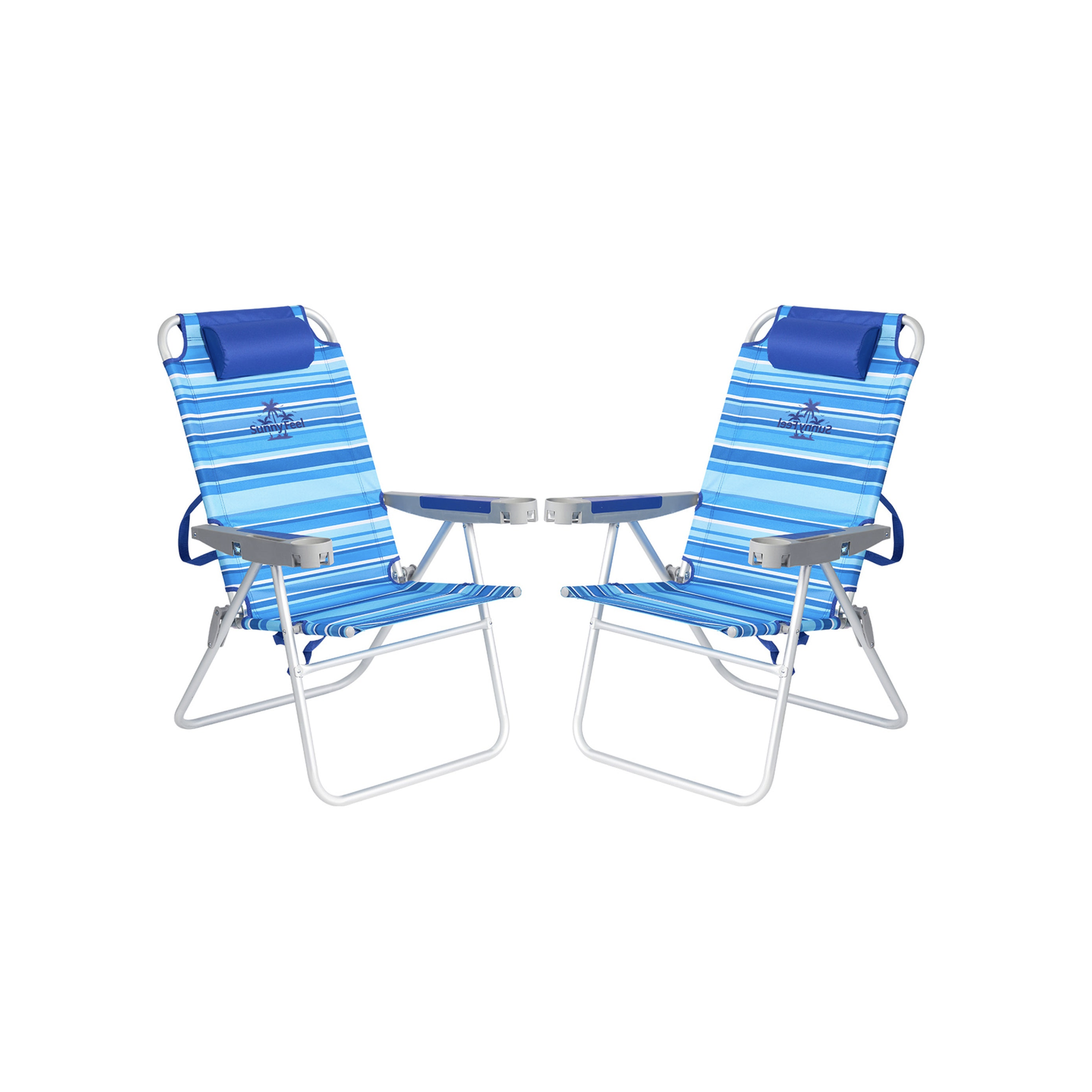 SUNNYFEEL Low Beach Chair with Cooler Bag