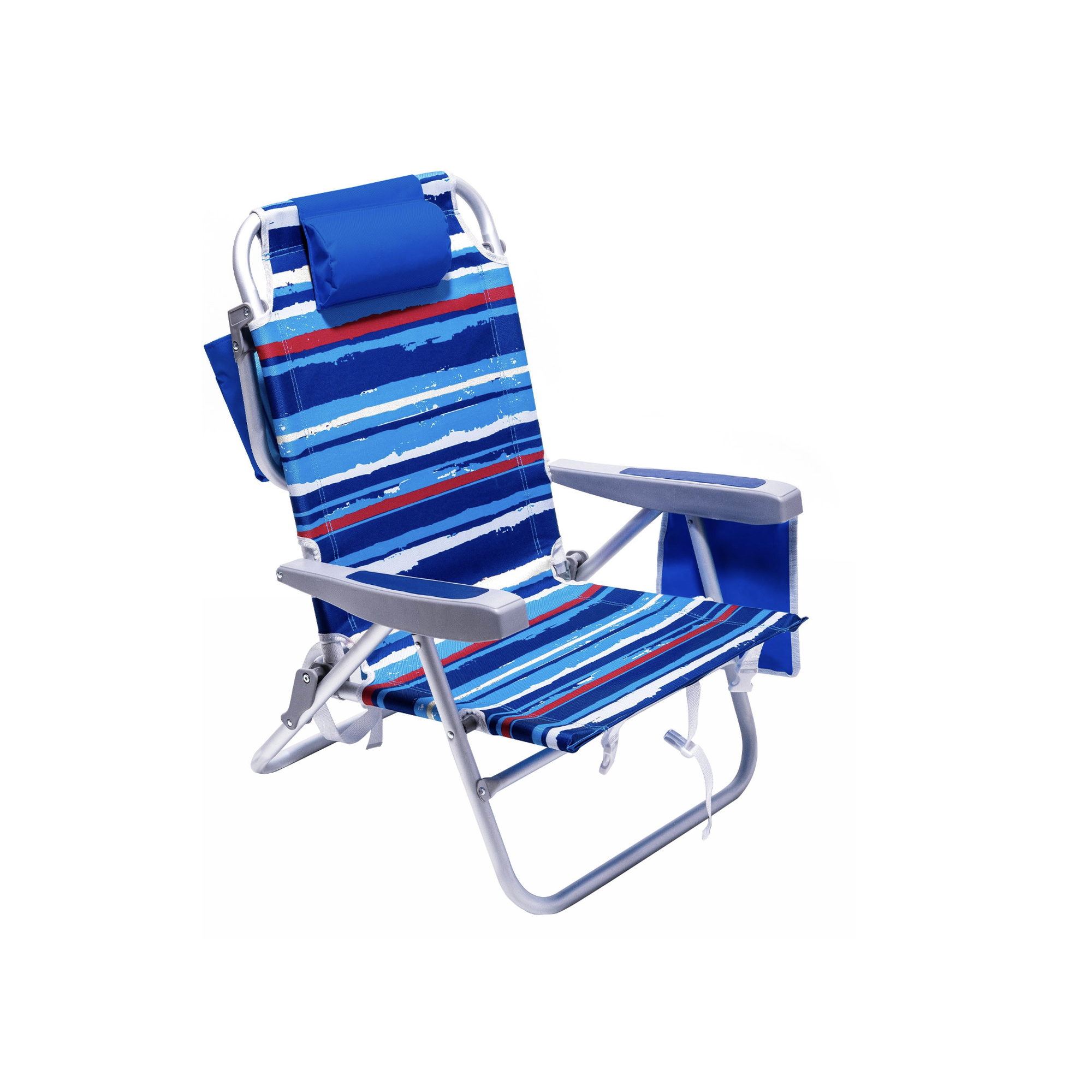 SUNNYFEEL Extra-Wide Low Beach Chair (5-Position Lay Flat)