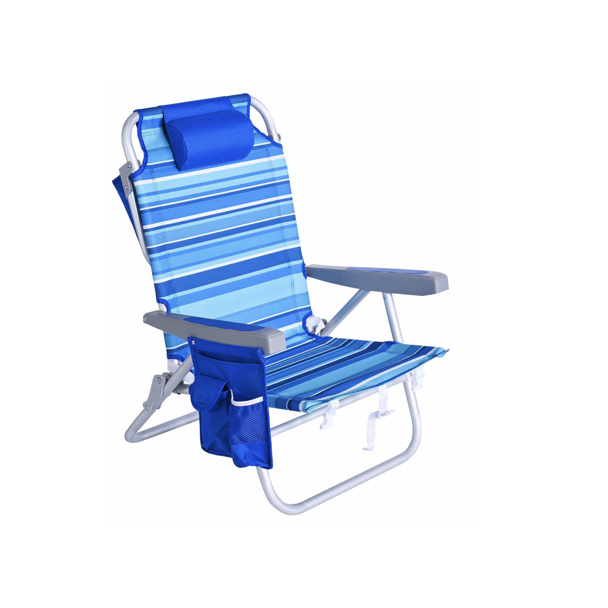 SUNNYFEEL Extra-Wide Low Beach Chair (5-Position Lay Flat)