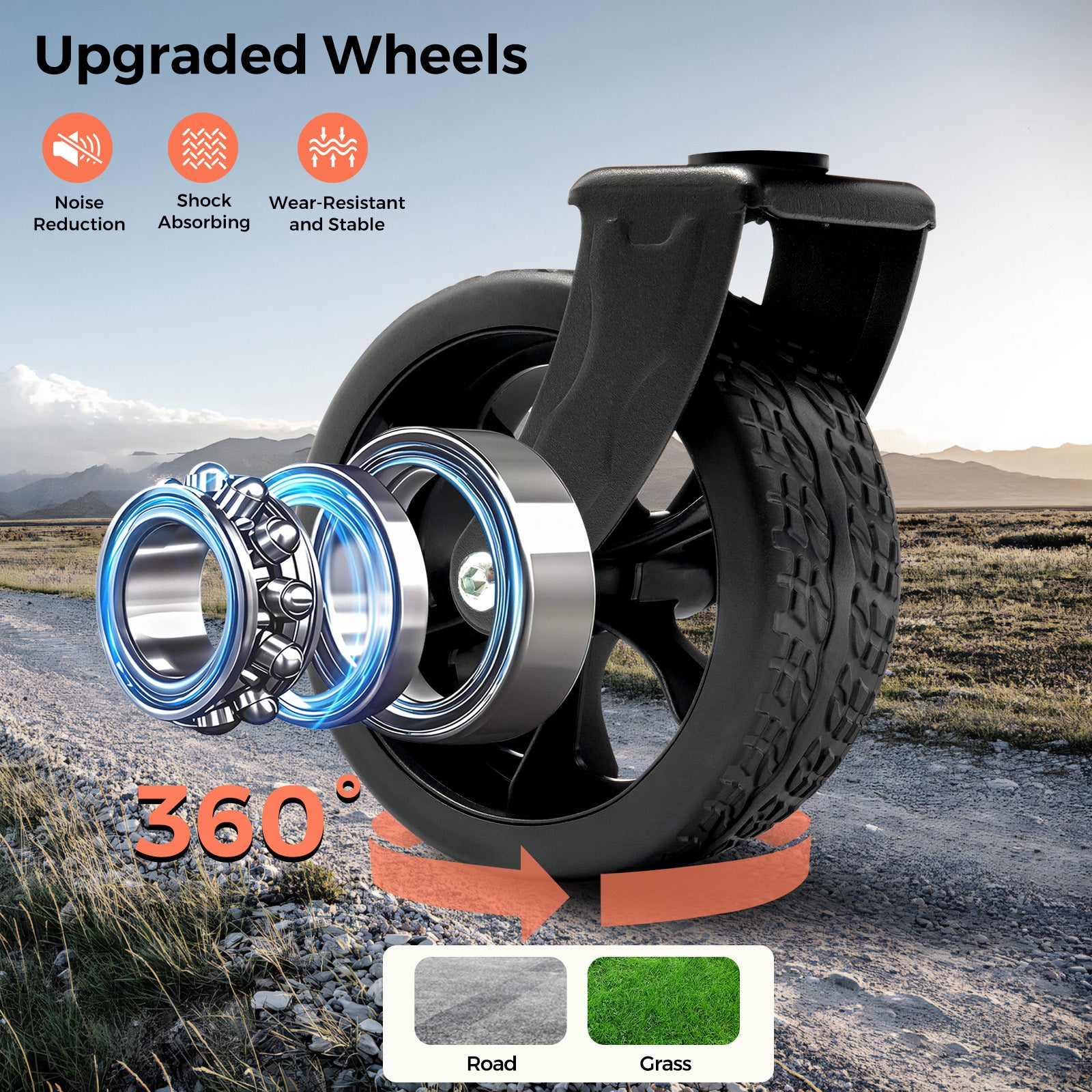 SUNNYFEEL Extra-Long 49” Foldable Utility Wagon – Heavy-Duty 550lb Collapsible Cart with Big Wheels