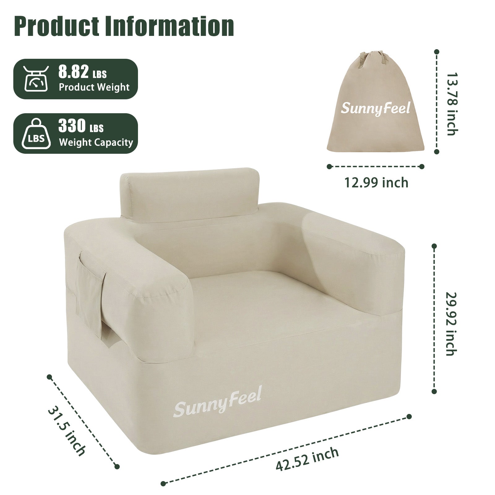SUNNYFEEL Inflatable Single Sofa