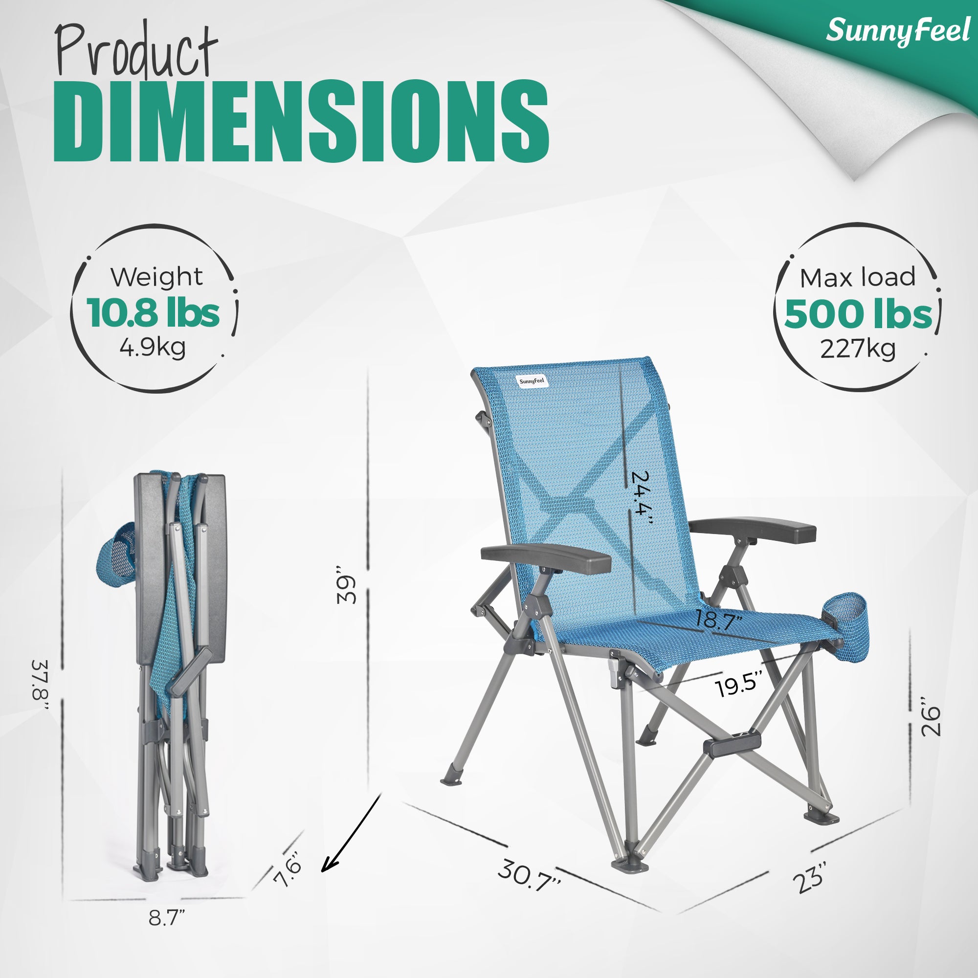 SUNNYFEEL Heavy-Duty Ergonomic Camping Chair