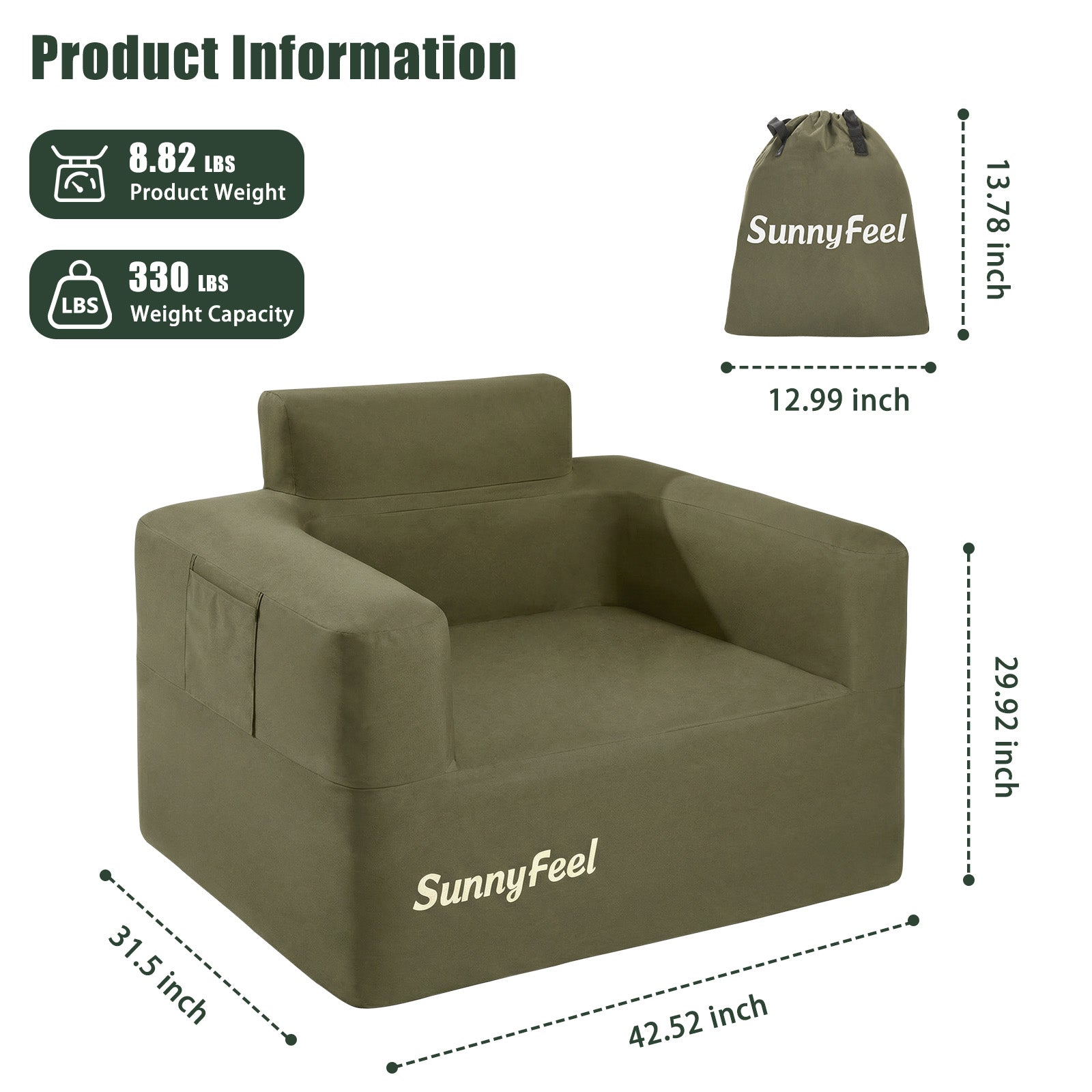 SUNNYFEEL Inflatable Single Sofa