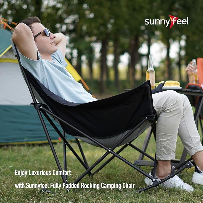 SUNNYFEEL Padded Rocking Camping Chair