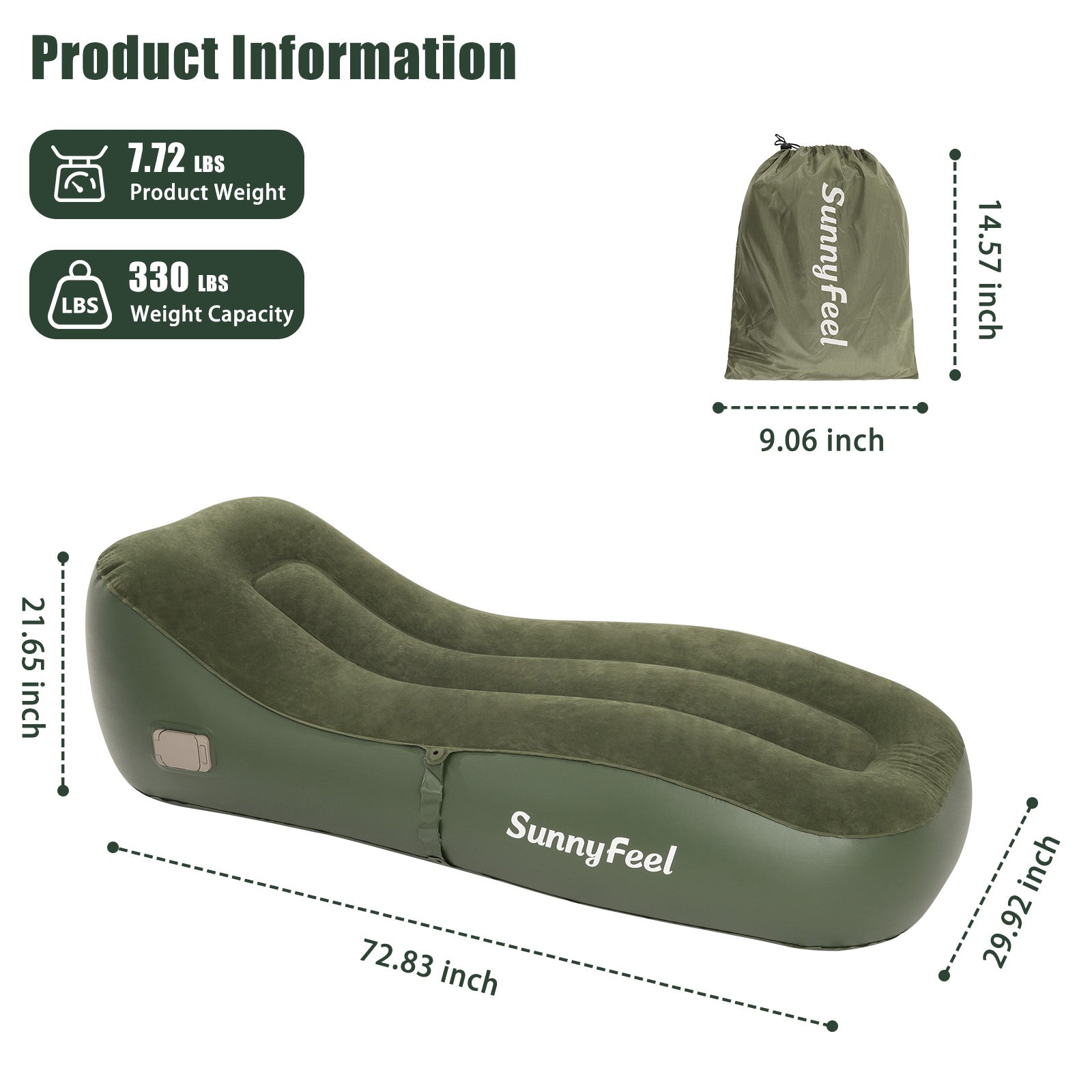 SUNNYFEEL Inflatable Single Camping Sofa