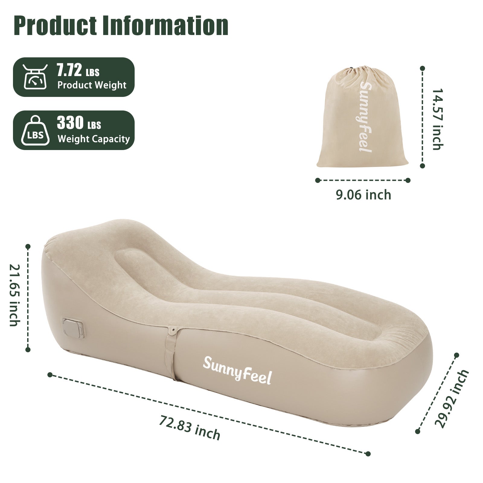 SUNNYFEEL Inflatable Single Camping Sofa