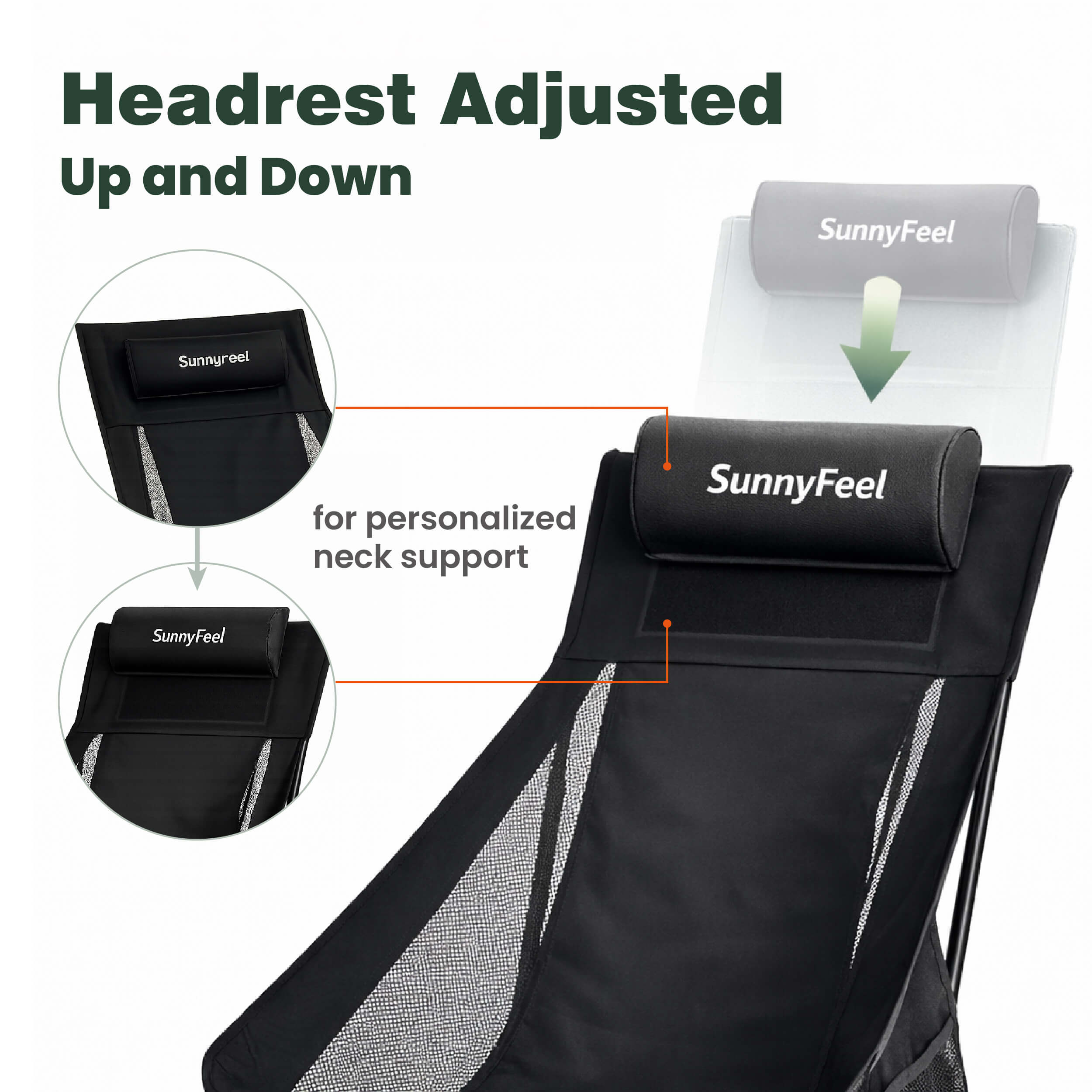 SUNNYFEEL Oversized High-Back Backpacking Chair