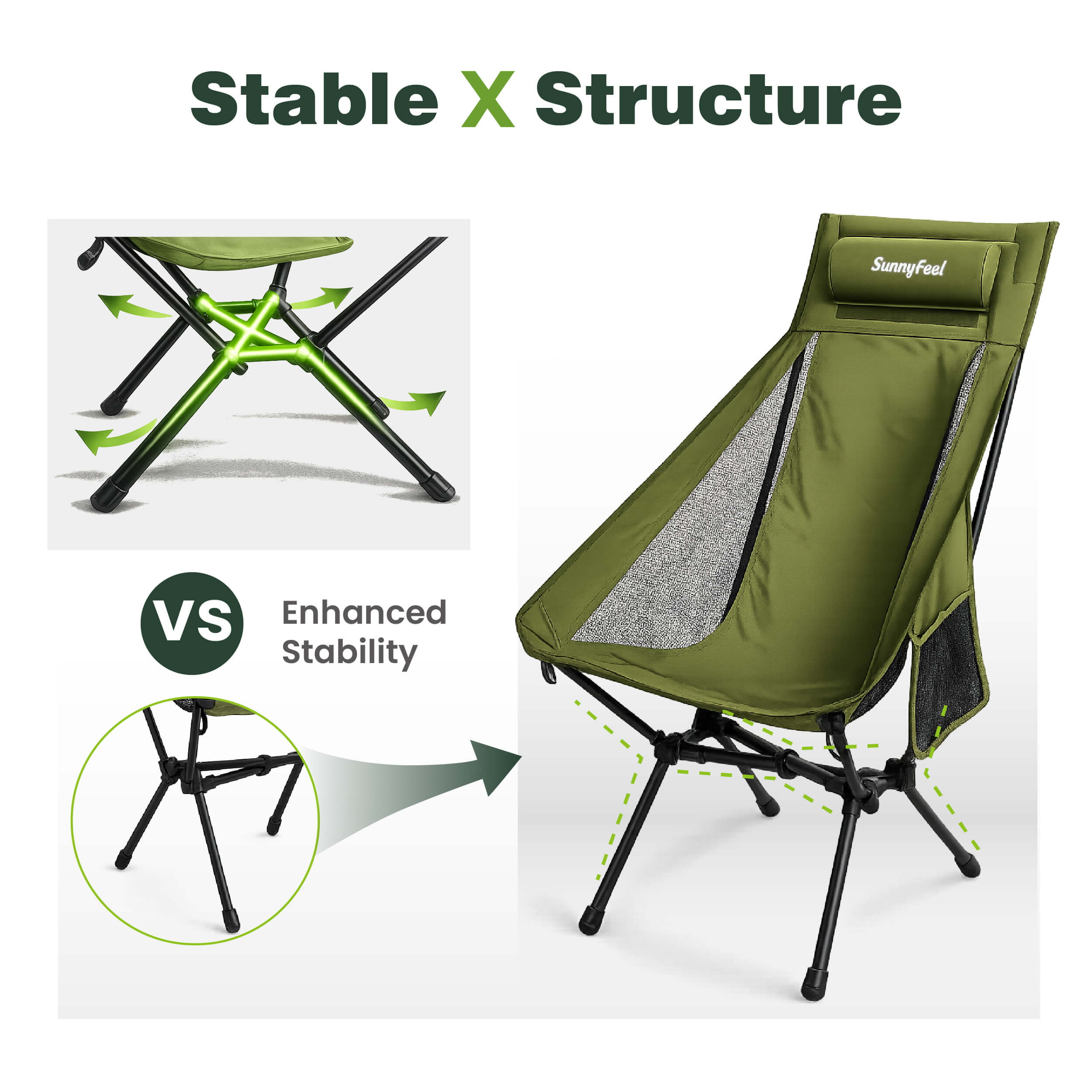 SUNNYFEEL Oversized High-Back Backpacking Chair