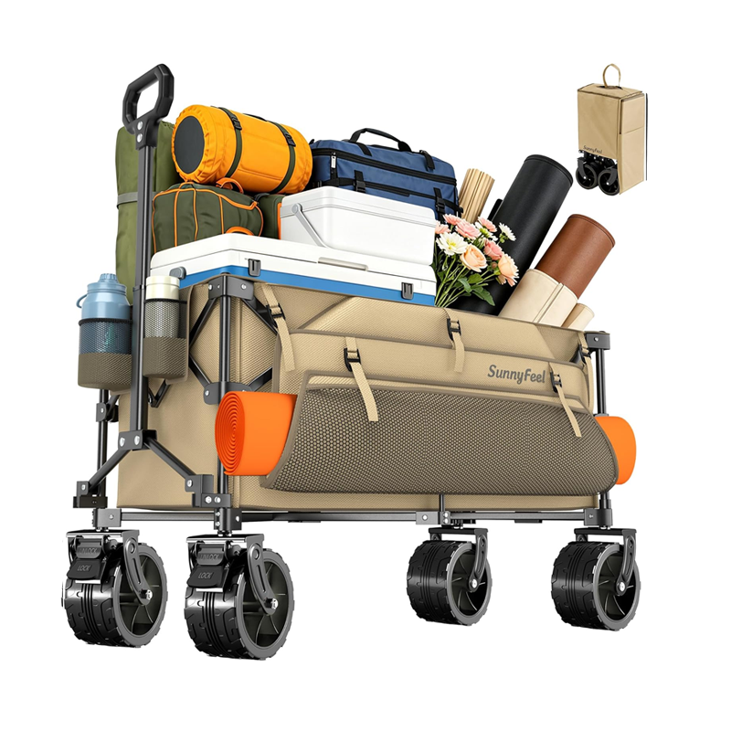 SUNNYFEEL 300L Heavy-Duty Folding Wagon with All-Terrain Wheels