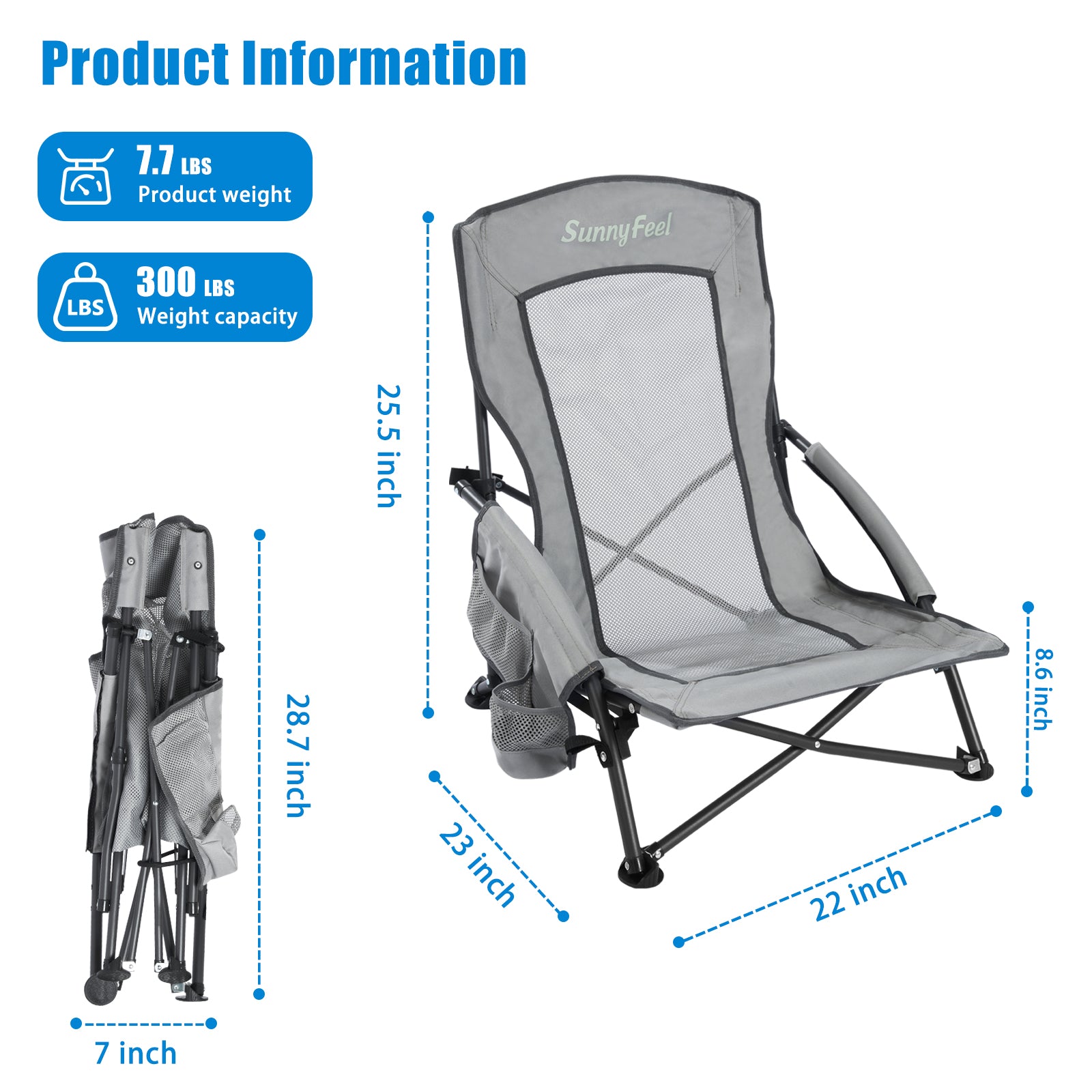 SUNNYFEEL Low Folding Camping Chair