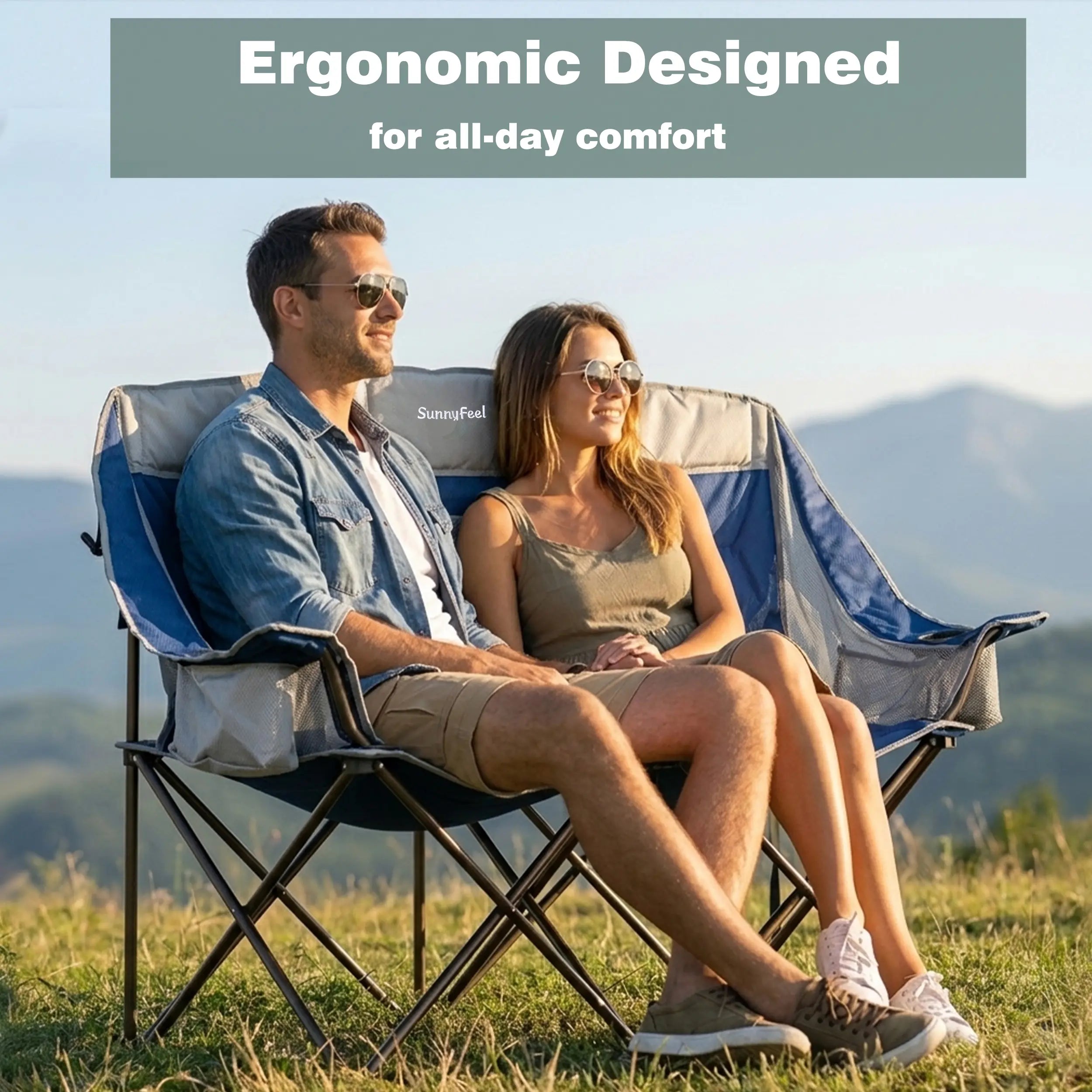 SUNNYFEEL Heavy Duty Loveseat Camping Chair