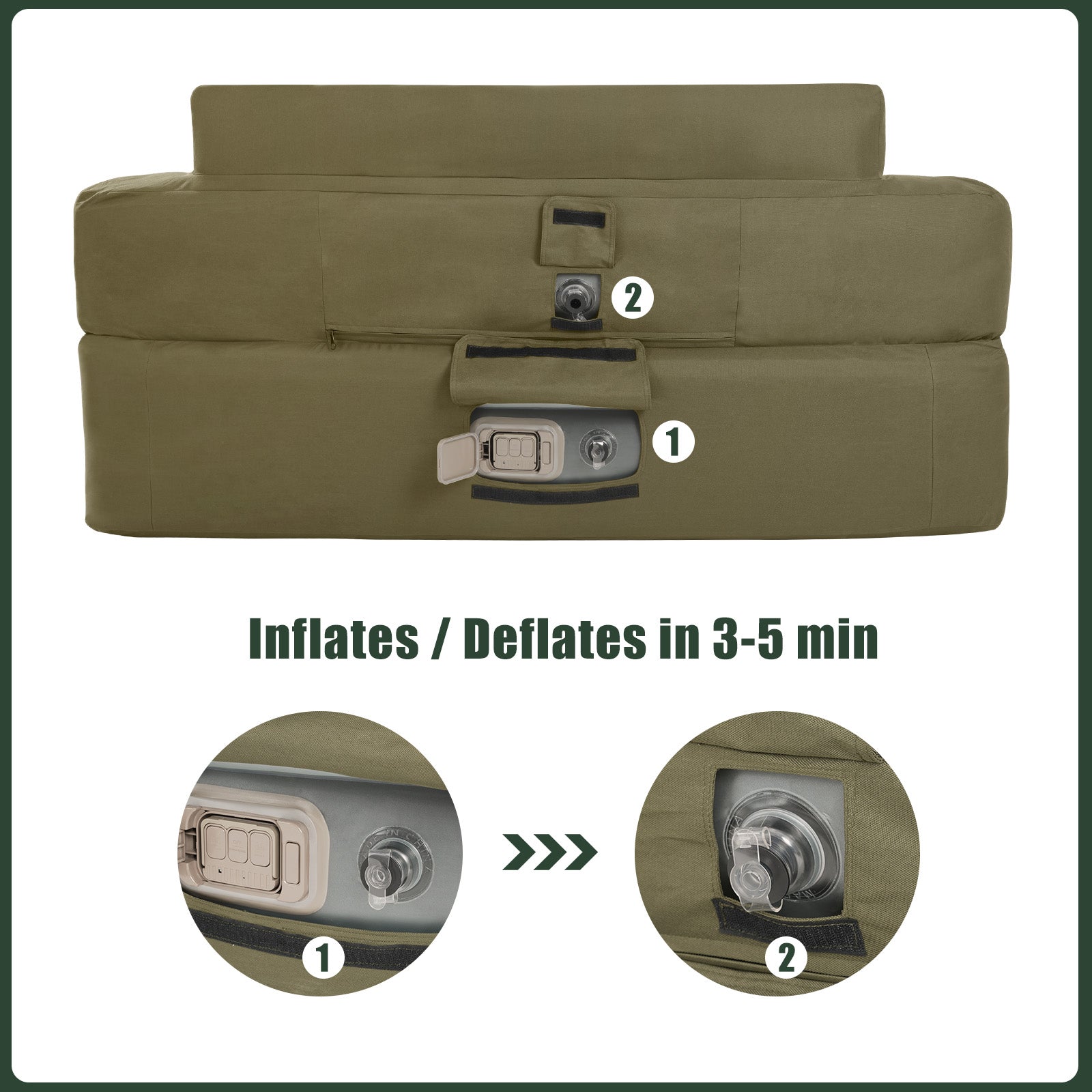 SUNNYFEEL Inflatable Camping Loveseat Sofa