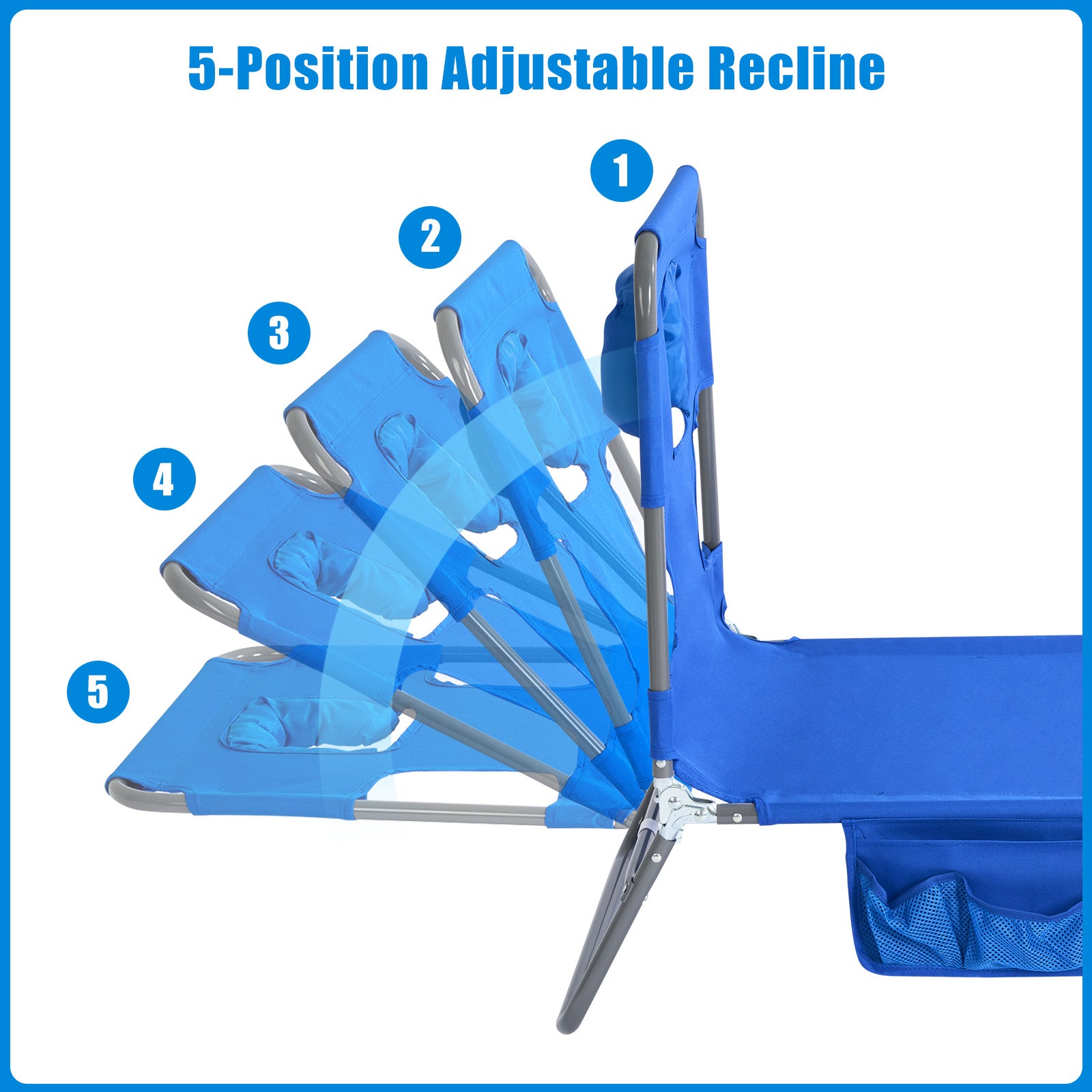 SunnyFeel Face-Down Tanning Beach Chair | Lay-Flat Lounge Chair with Face Hole