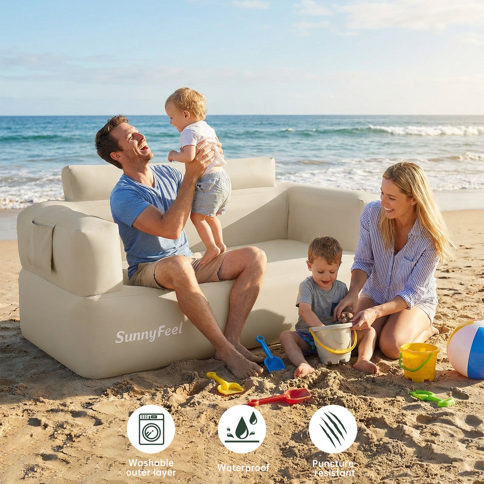 SUNNYFEEL Inflatable Camping Loveseat Sofa