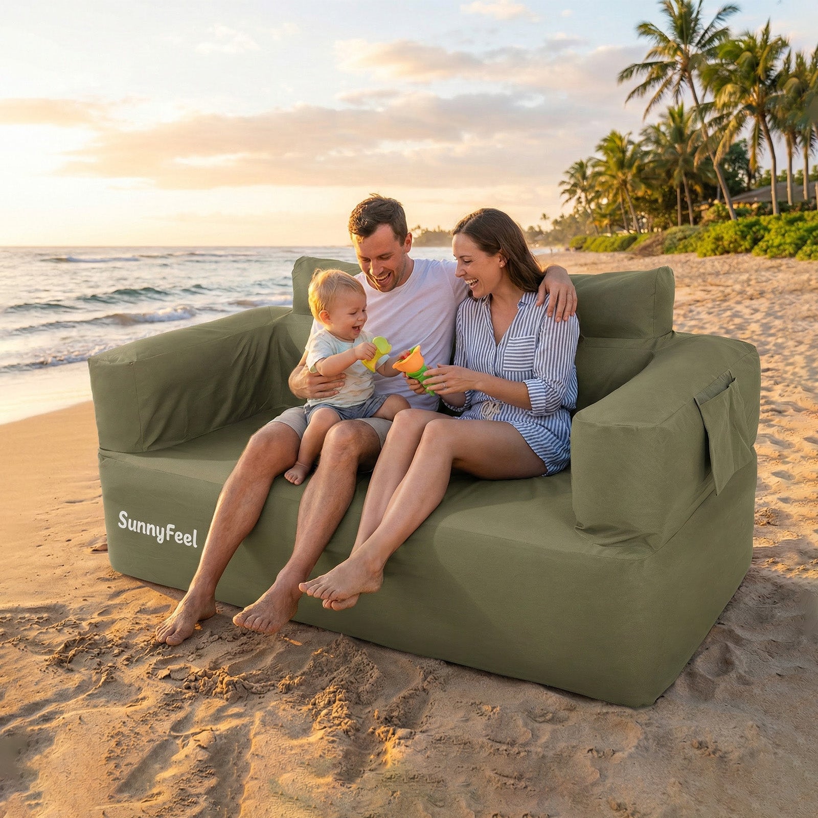 SUNNYFEEL Inflatable Camping Loveseat Sofa