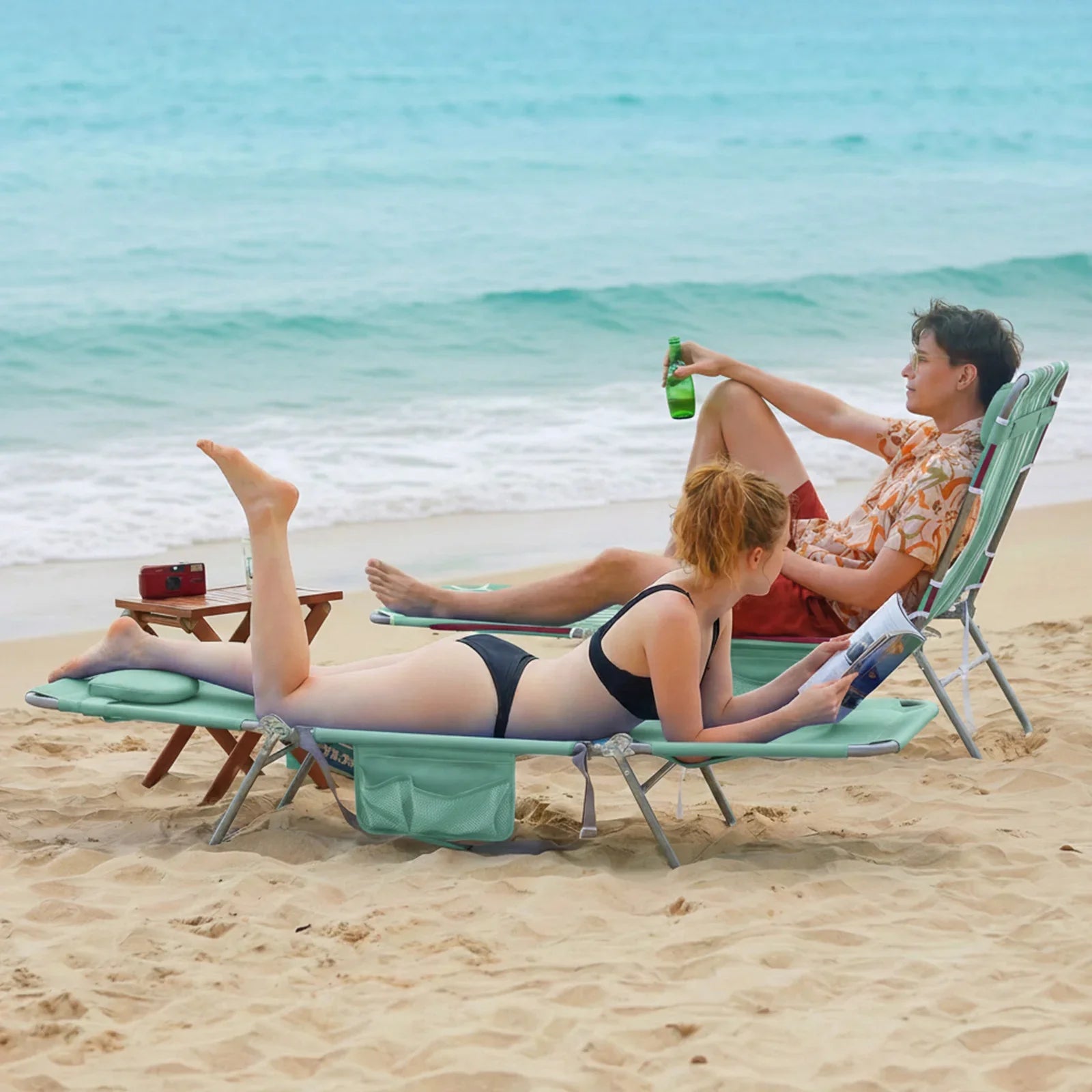 SUNNYFEEL Face Down Tanning Beach Chair with Face Hole