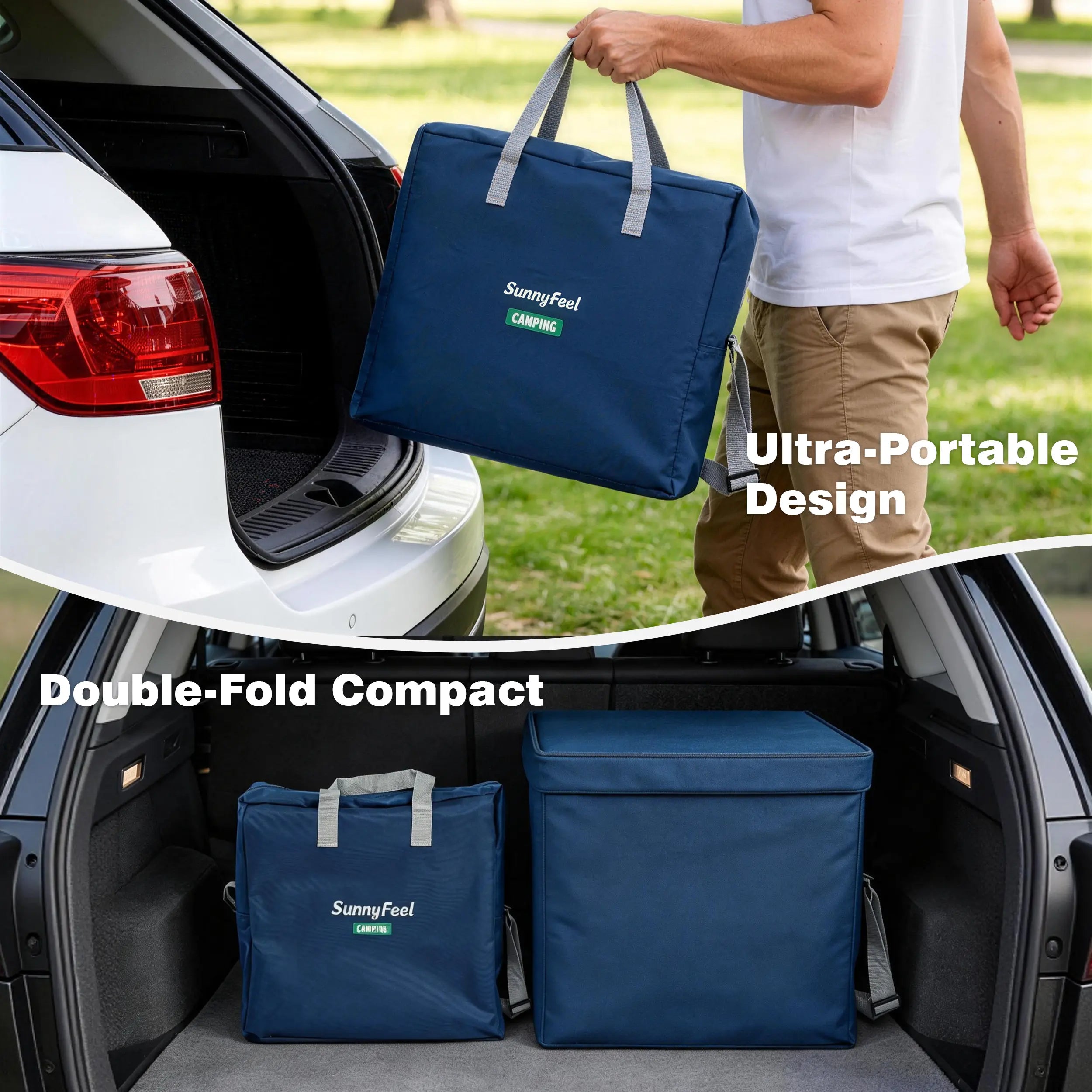 SUNNYFEEL Oversized Aluminum Director Chair – Folding Camping Chair with Side Table & Storage
