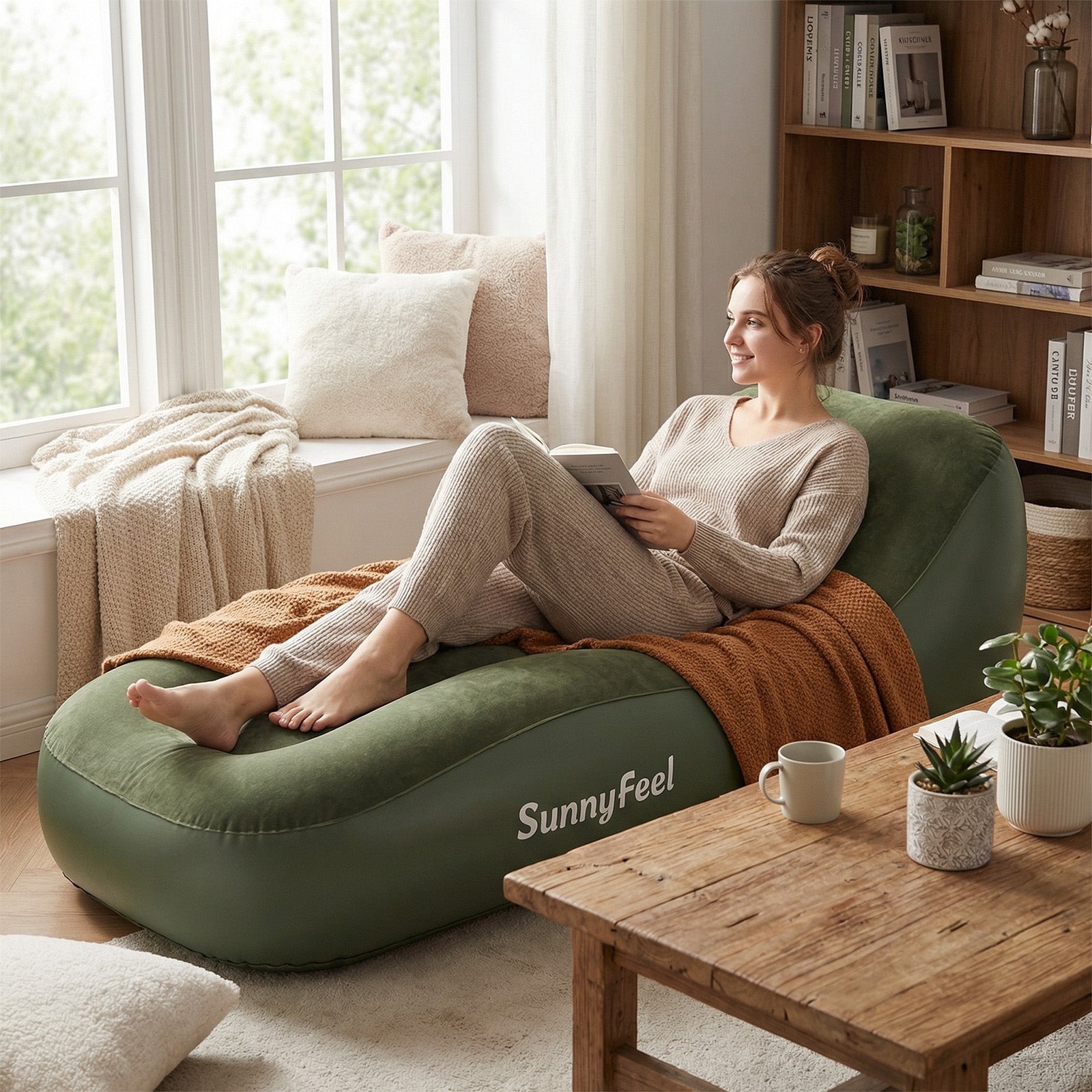 SUNNYFEEL Inflatable Single Camping Sofa