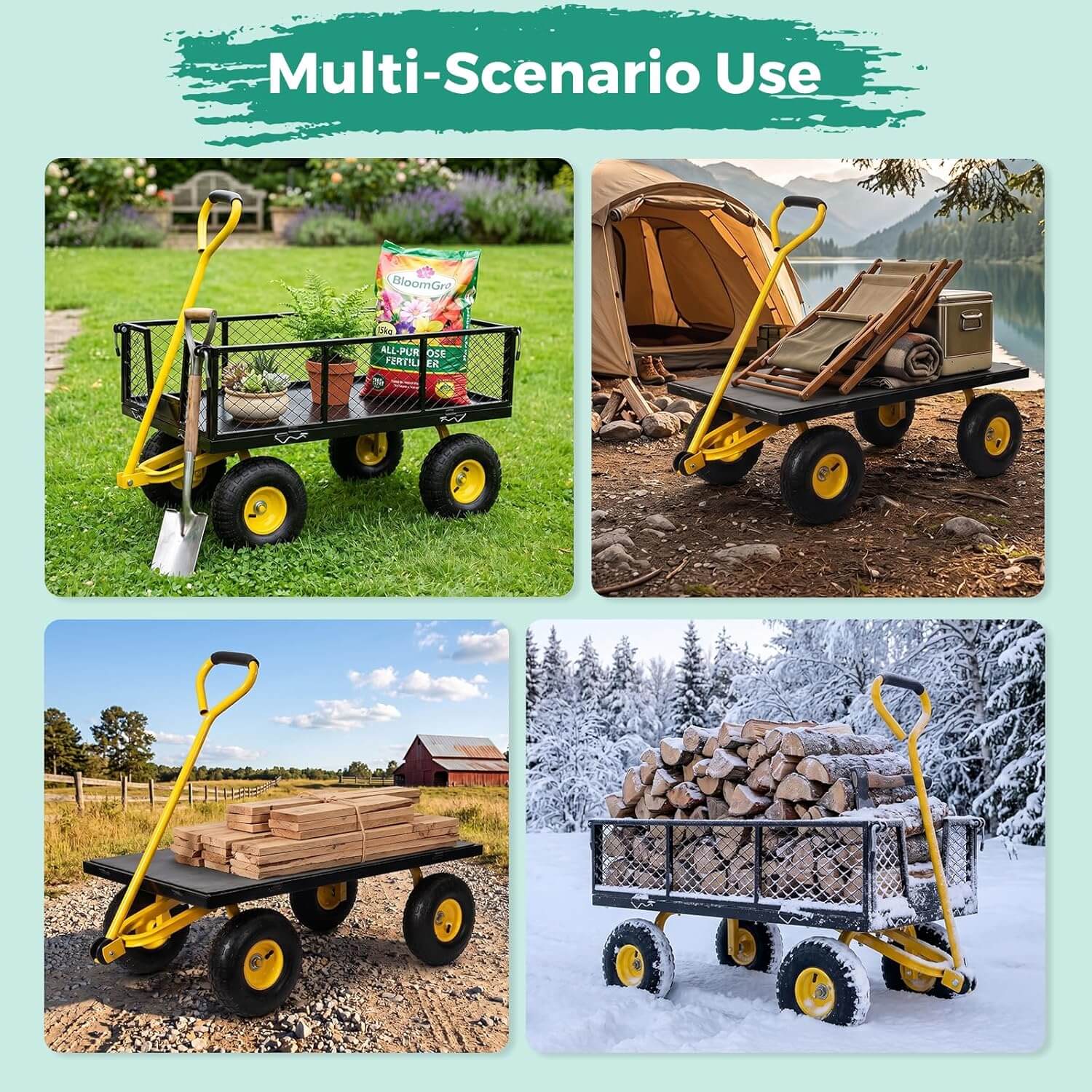 SUNNYFEEL 900LBS Heavy-Duty Garden Cart
