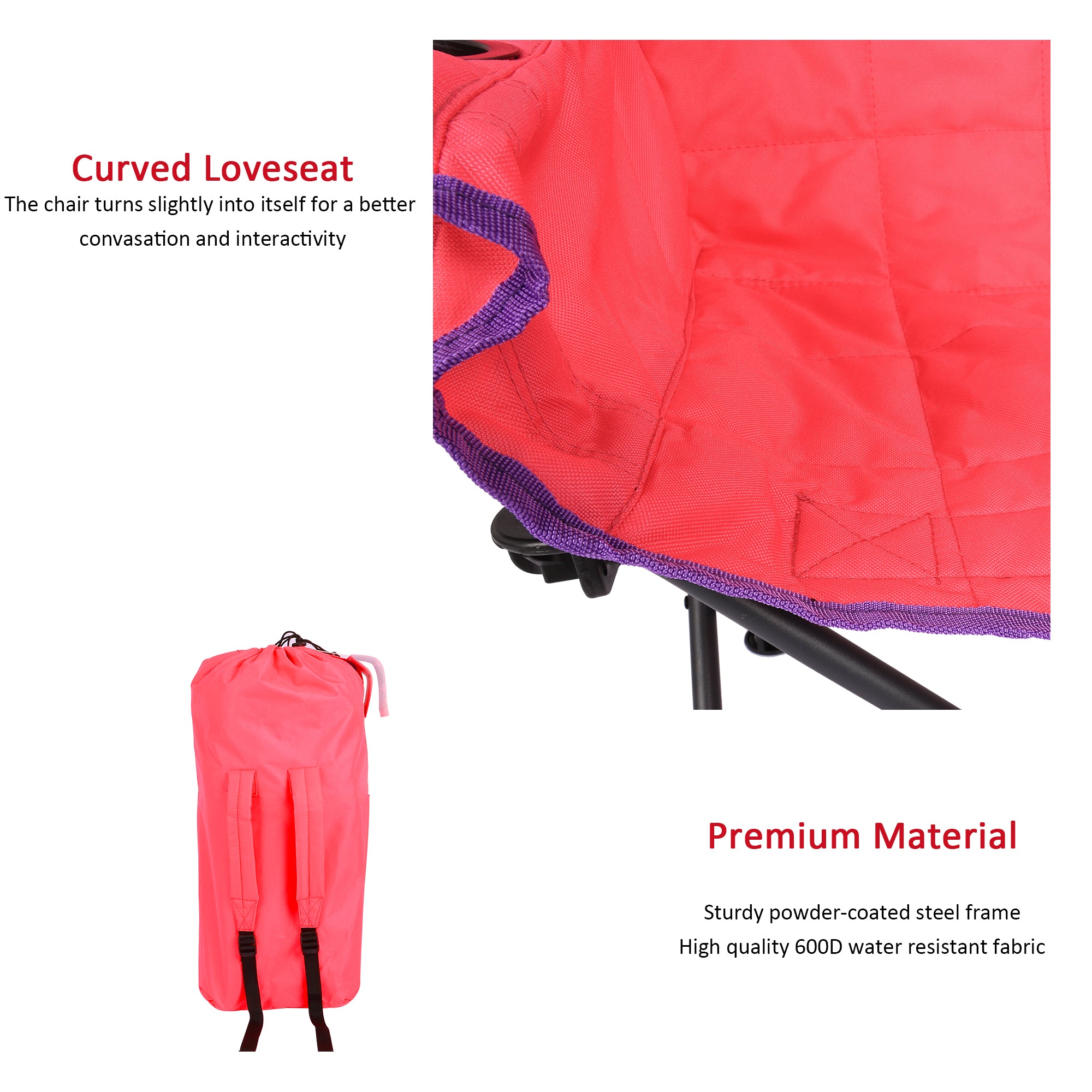 SUNNYFEEL Kids 2-Seat Folding Camping Chair with Safety Lock