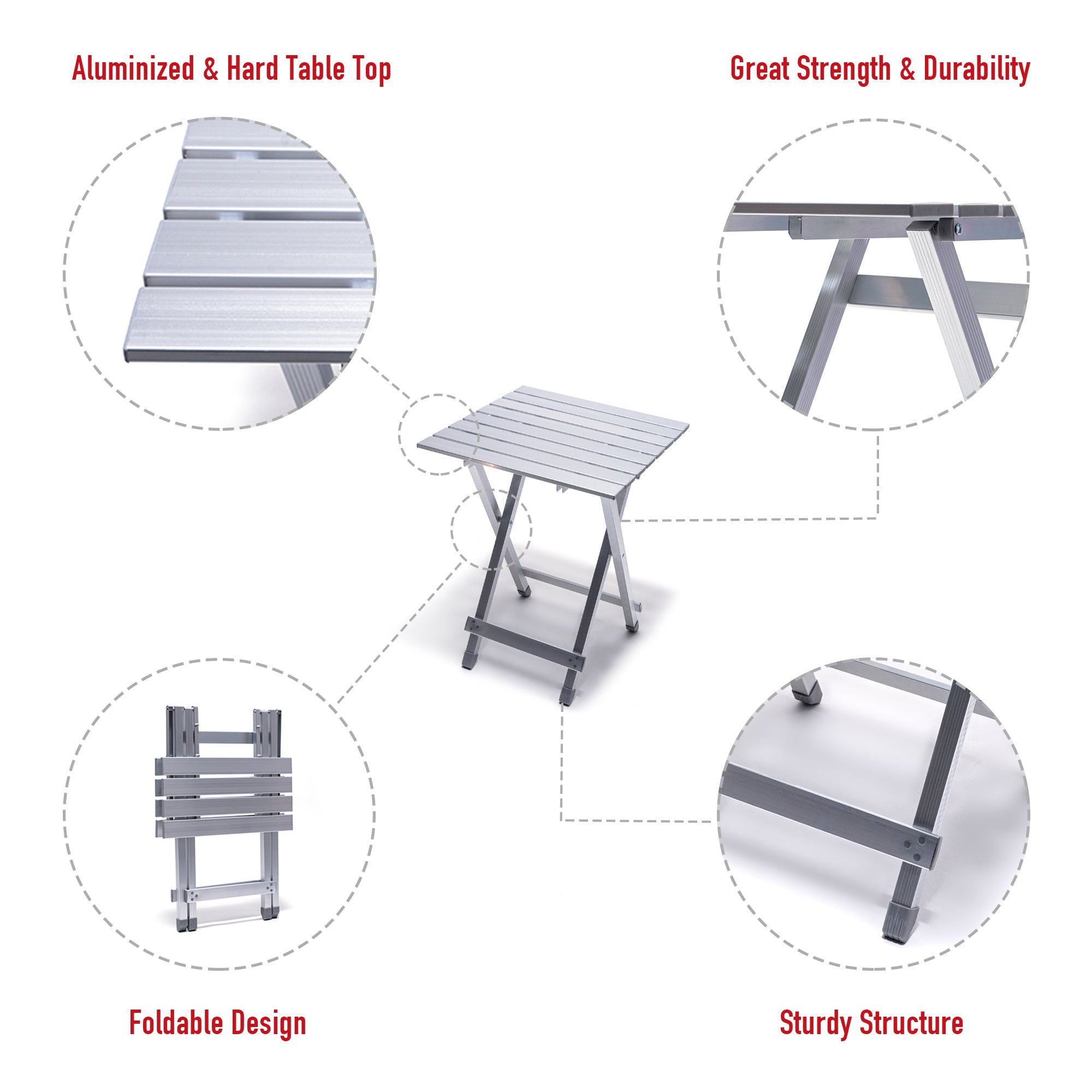 SUNNYFEEL Folding Aluminum Camping Table