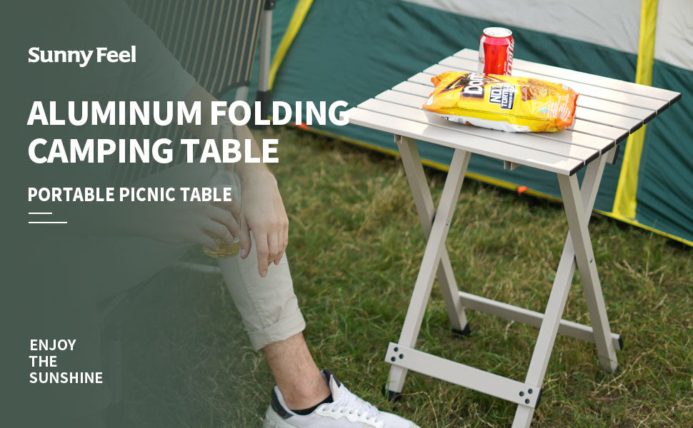 SUNNYFEEL Folding Aluminum Camping Table