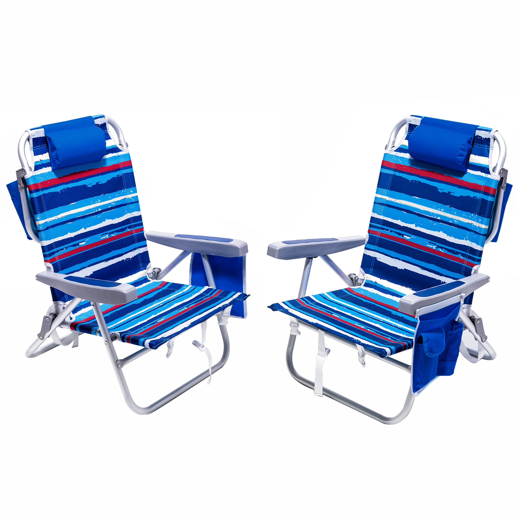 SUNNYFEEL Extra-Wide Low Beach Chair (5-Position Lay Flat)