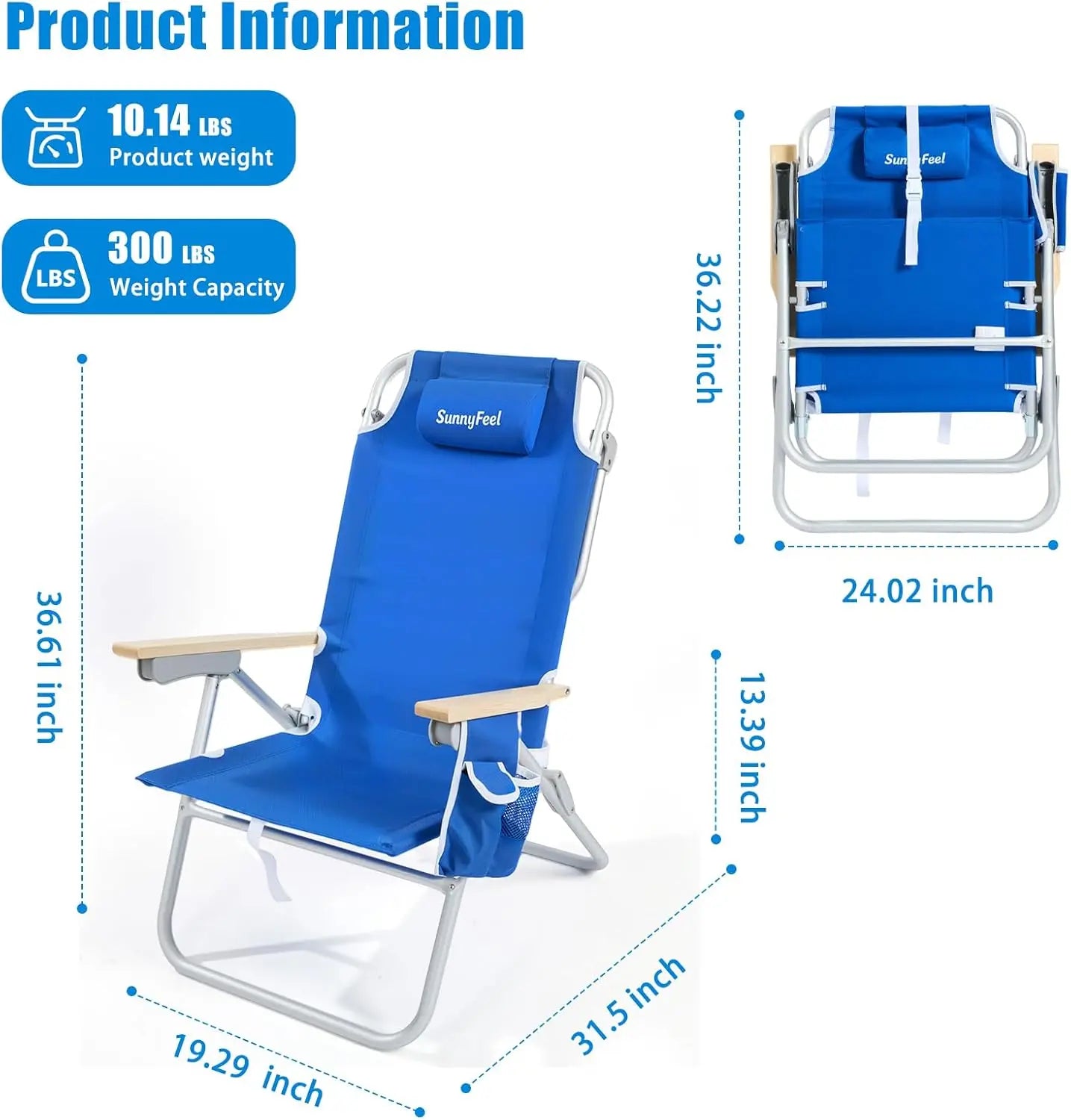 SUNNYFEEL Tall Beach Chair