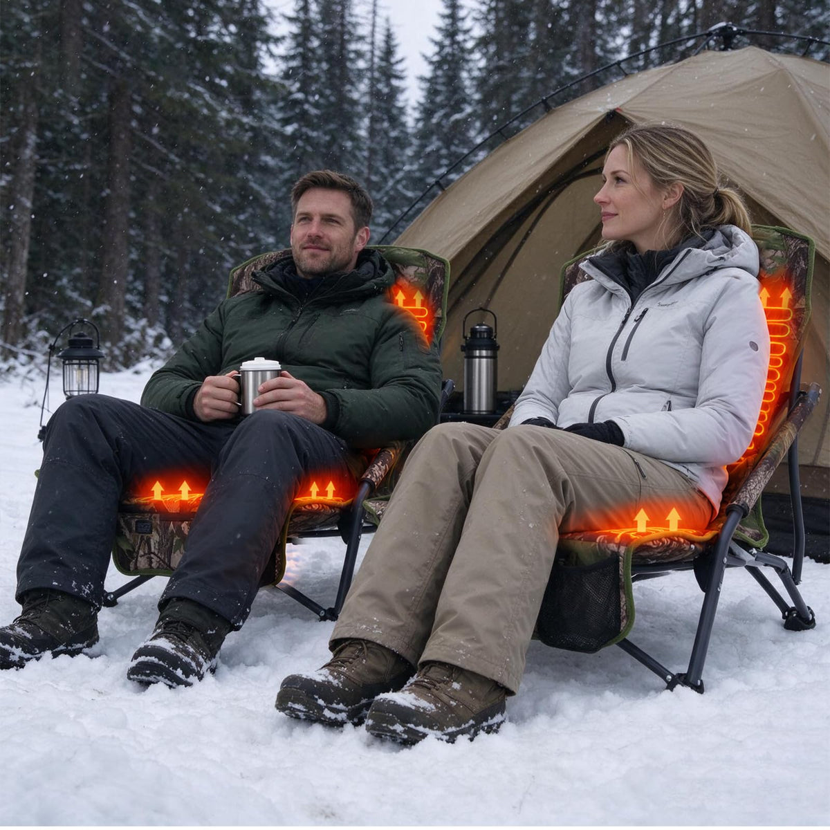 SUNNYFEEL Heated Hunting Chair Portable Low-slung Ground Blind Seat