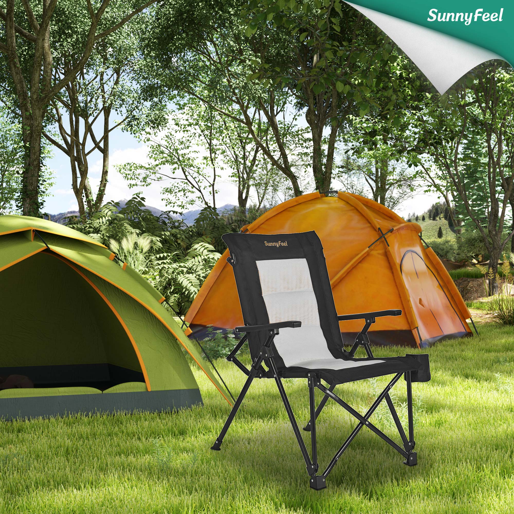 SUNNYFEEL Heavy-Duty Ergonomic Camping Chair