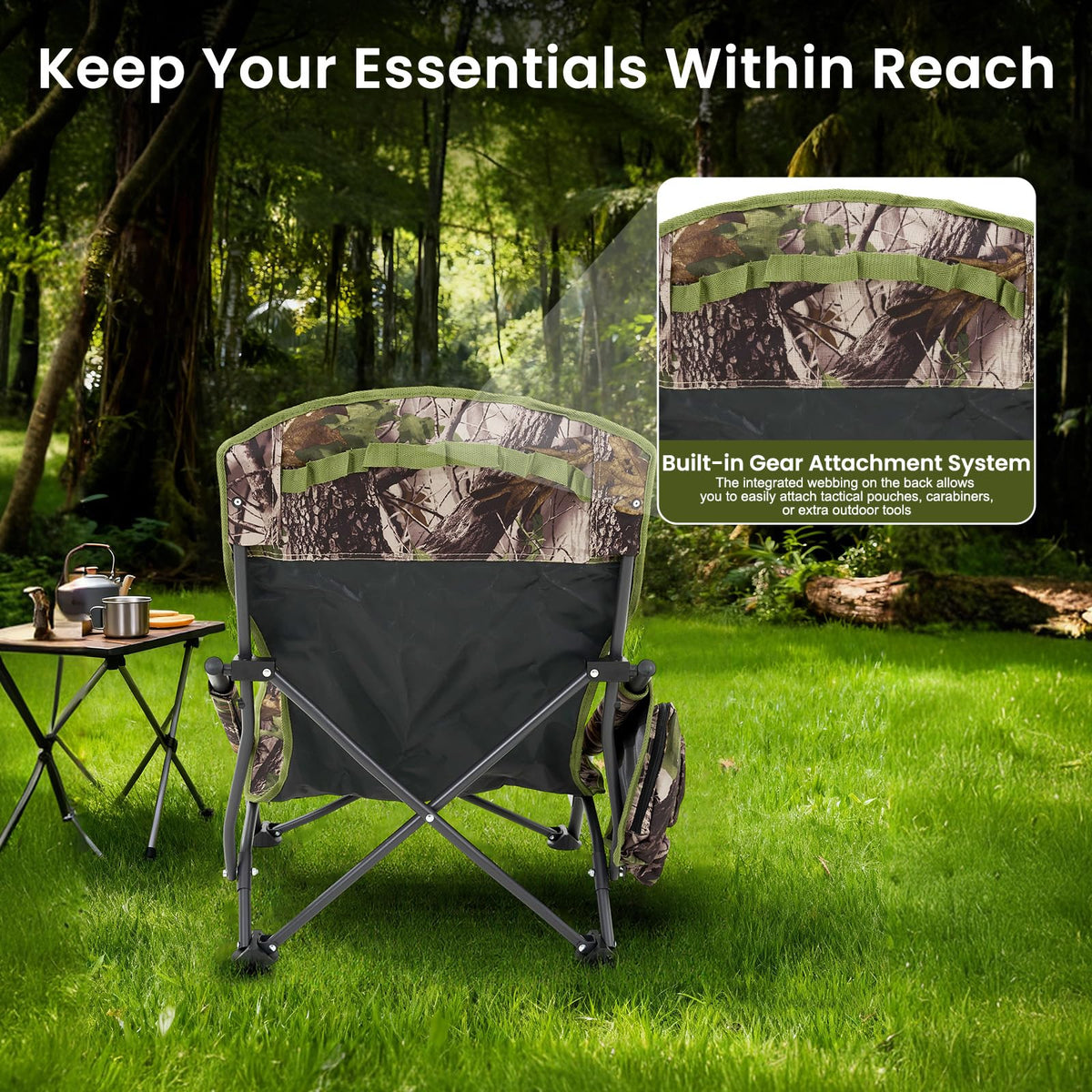 SUNNYFEEL Lightweight Mesh Camping Chair with Storage Pocket