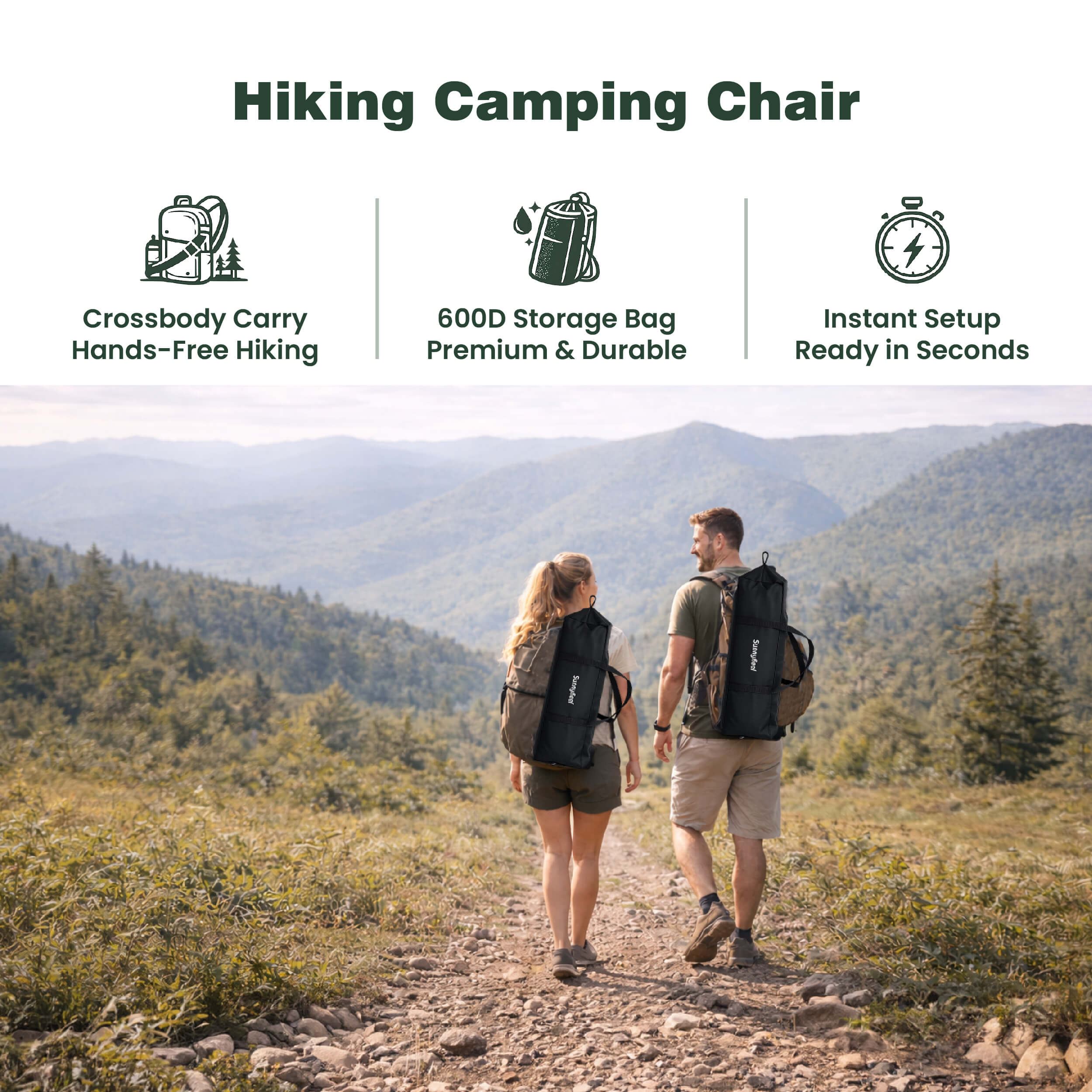 SUNNYFEEL Oversized Padded High-Back Hiking Chair