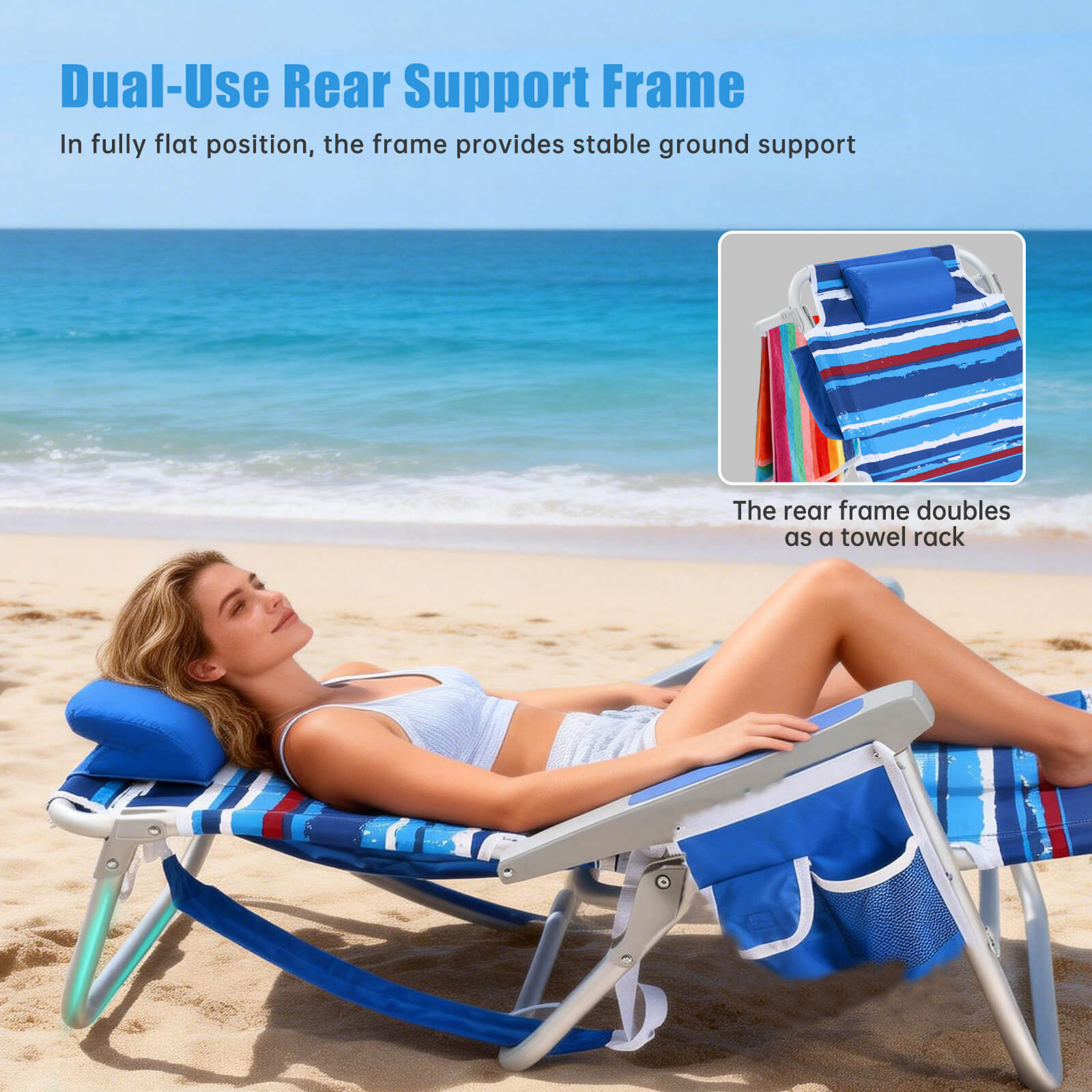 SUNNYFEEL Extra Wide Low Lounge Beach Chair