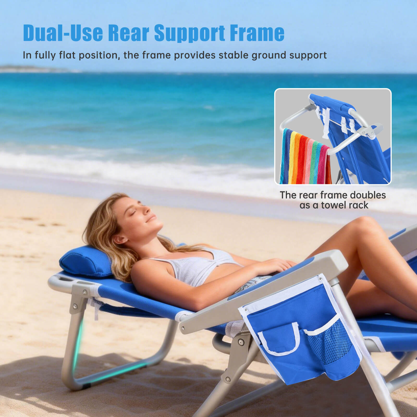 SUNNYFEEL Extra Wide Low Lounge Beach Chair