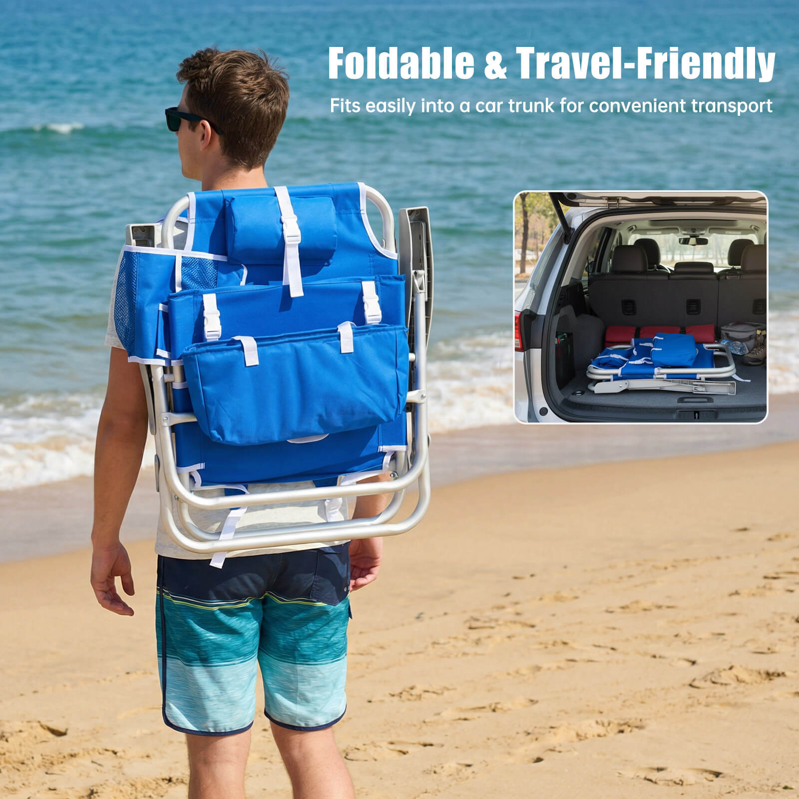 SUNNYFEEL Extra Wide Low Lounge Beach Chair